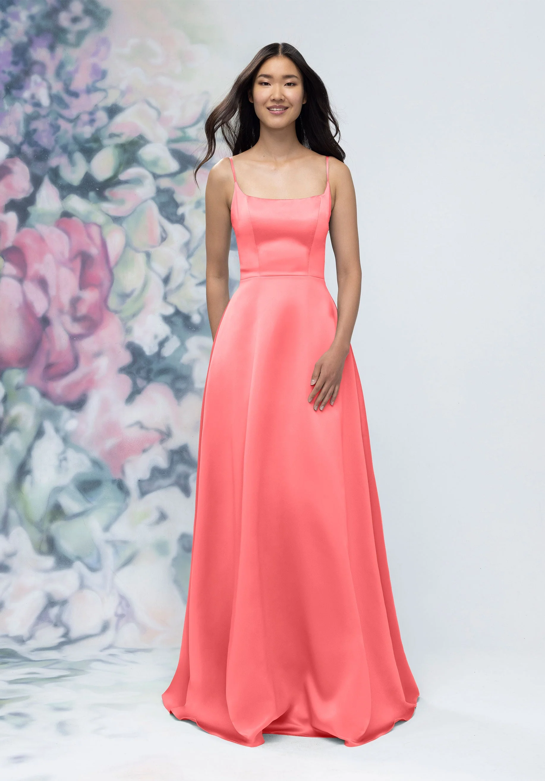 Soft Scoop Corset Back Satin A-Line Bridesmaid Dress - Image 12