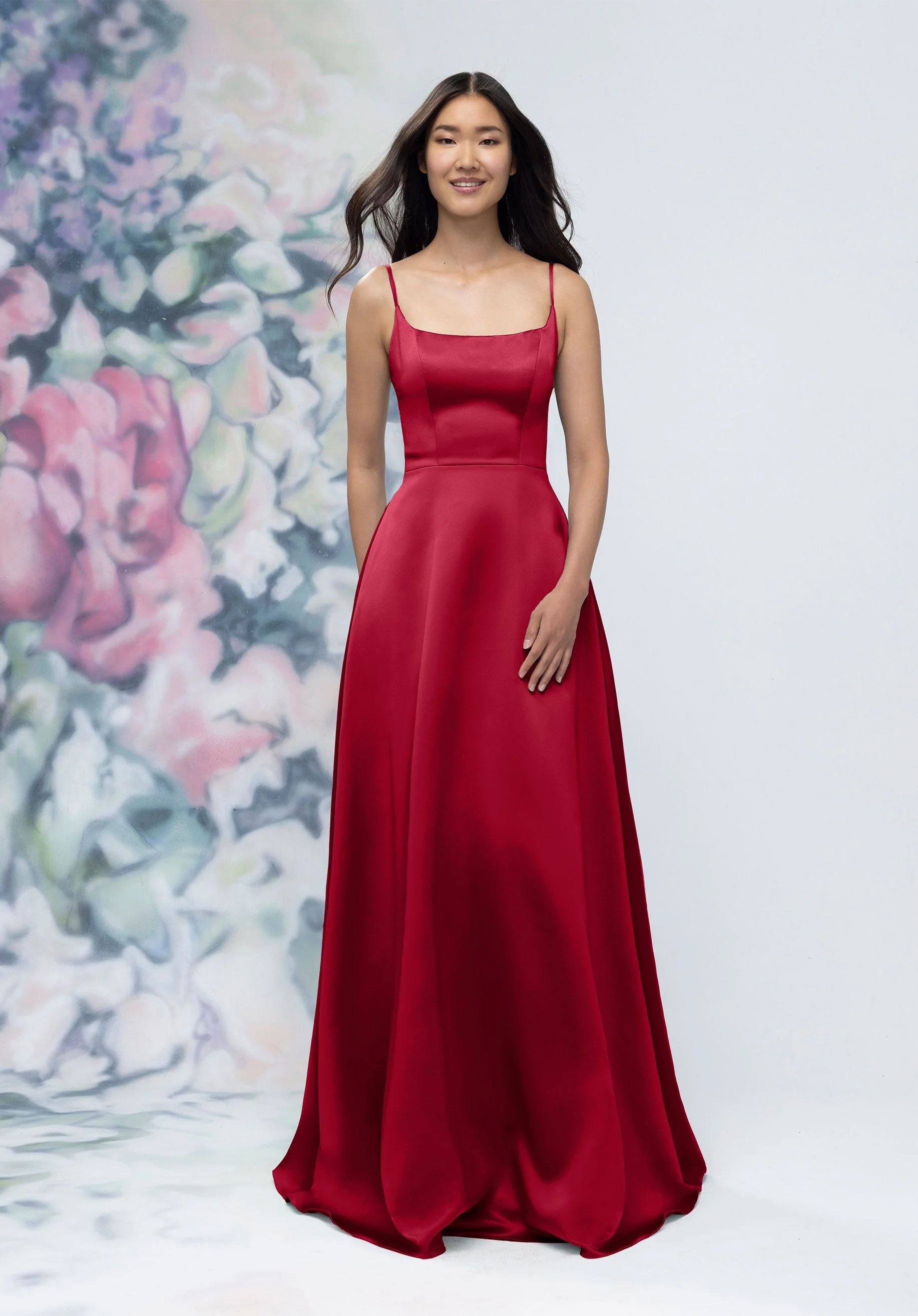 Soft Scoop Corset Back Satin A-Line Bridesmaid Dress - Image 16