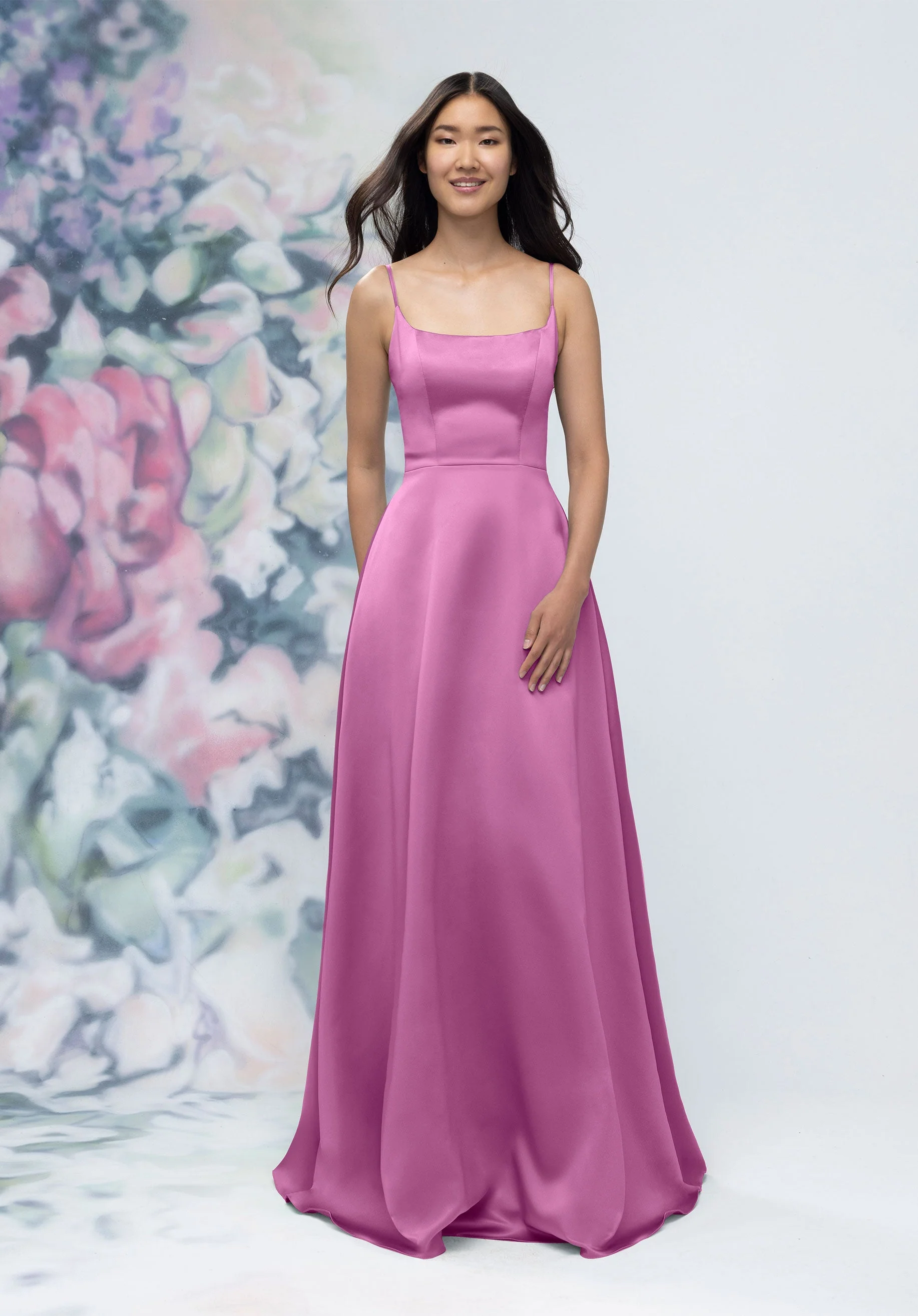 Soft Scoop Corset Back Satin A-Line Bridesmaid Dress - Image 37
