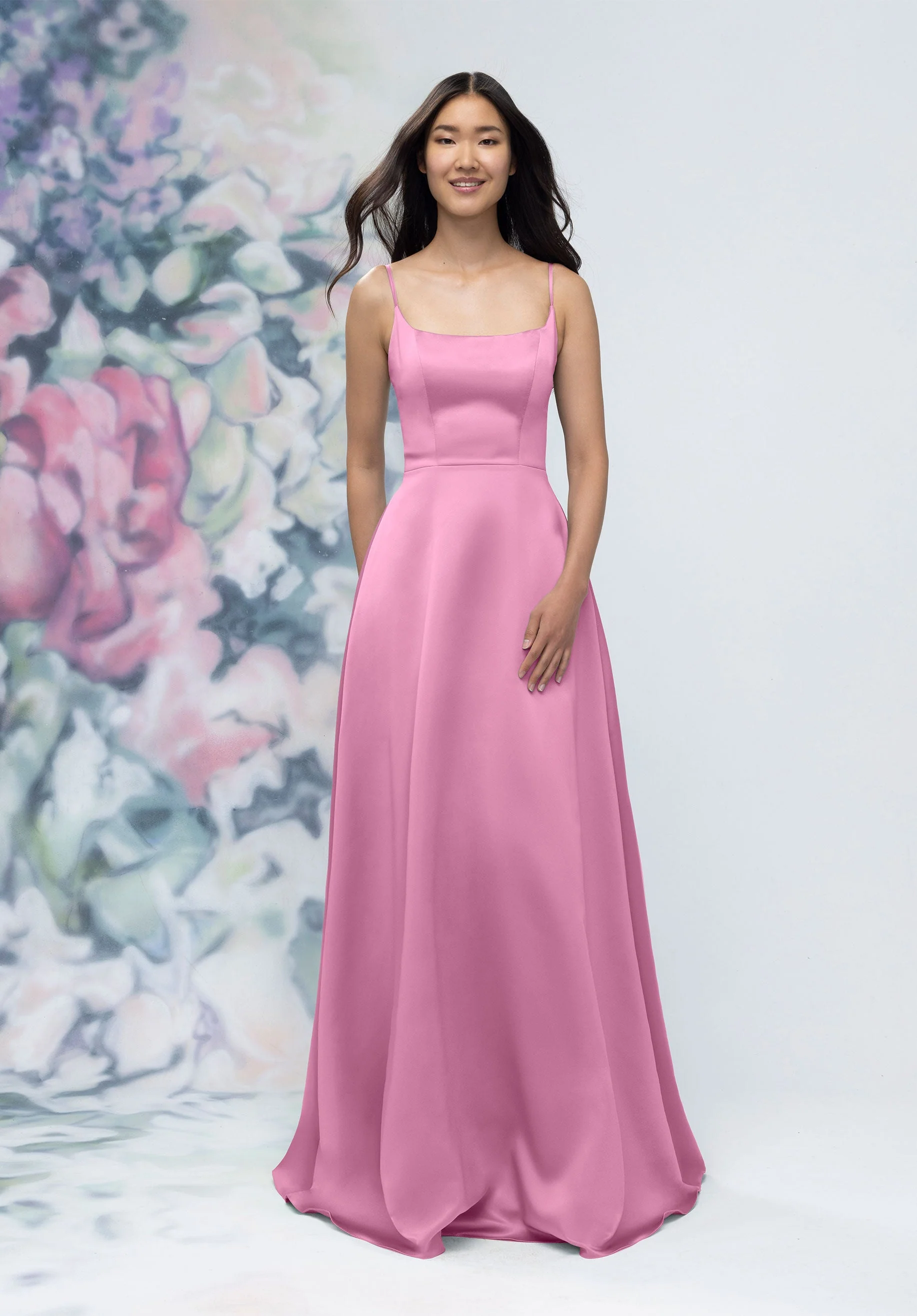Soft Scoop Corset Back Satin A-Line Bridesmaid Dress - Image 6