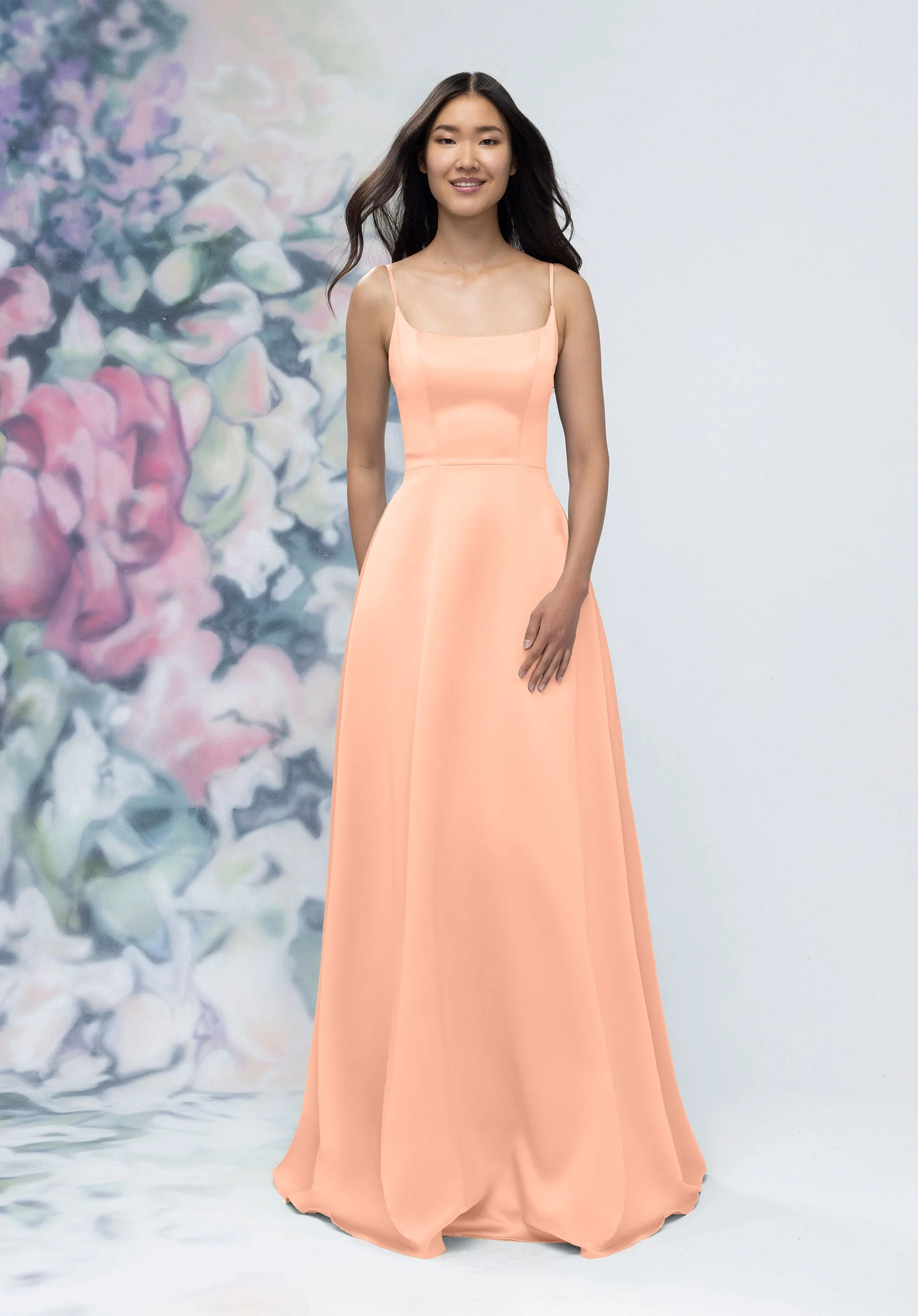 Soft Scoop Corset Back Satin A-Line Bridesmaid Dress - Image 8
