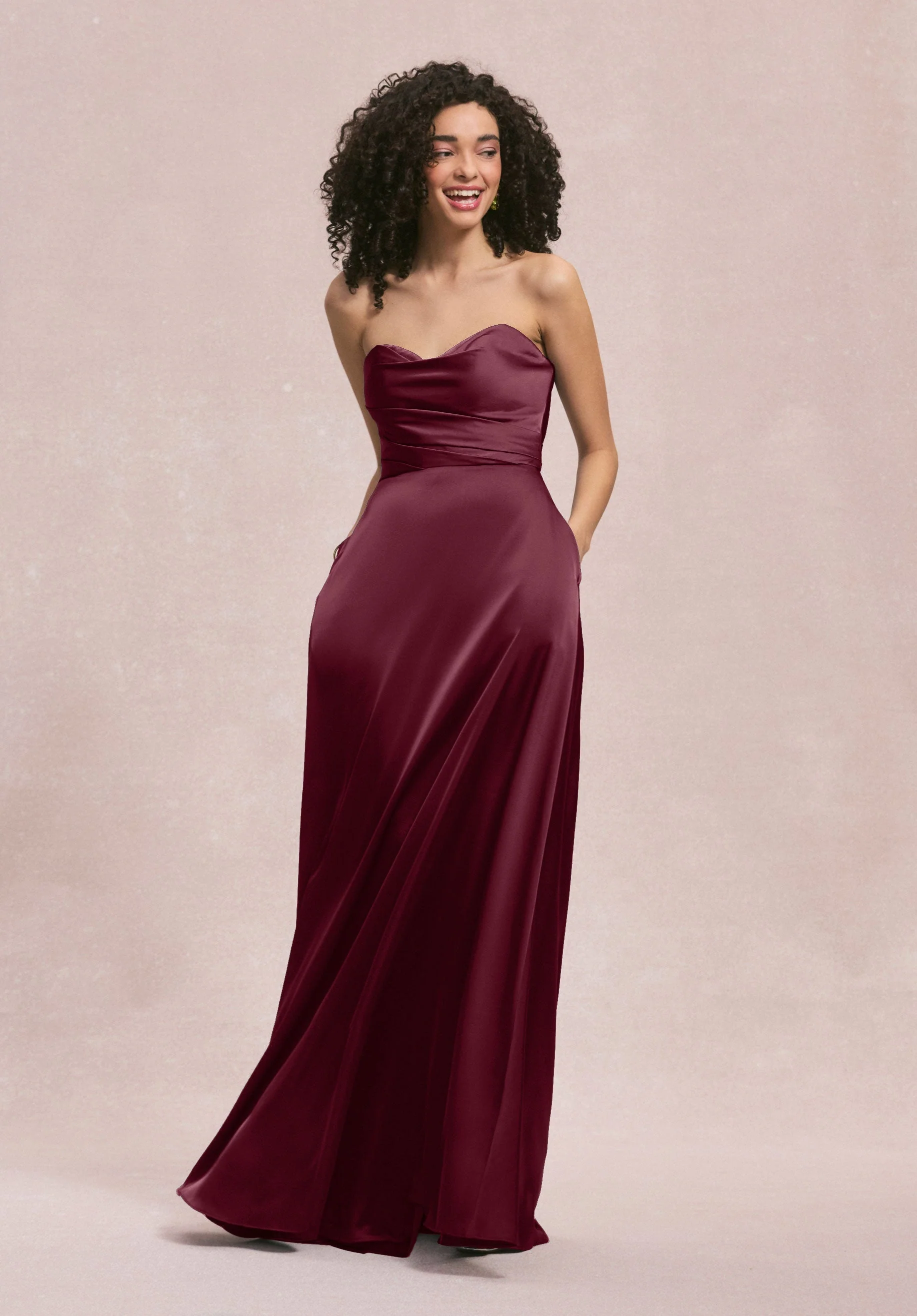 Soft Scoop Luxe Satin Bridesmaid Dress with Pockets - Image 8