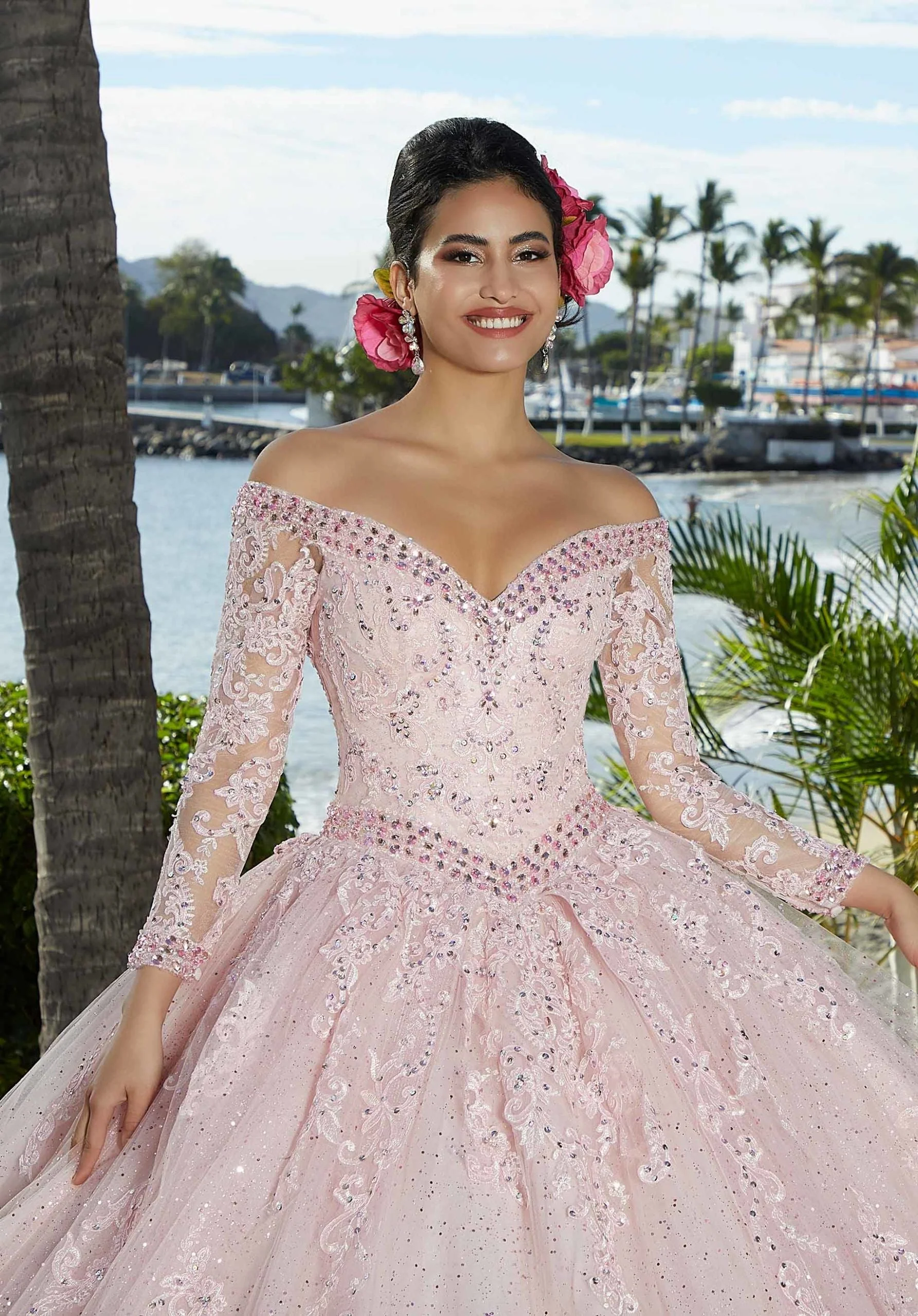 Sparkle Tulle Quinceañera Dress with Crystal Beaded Trim - Image 2
