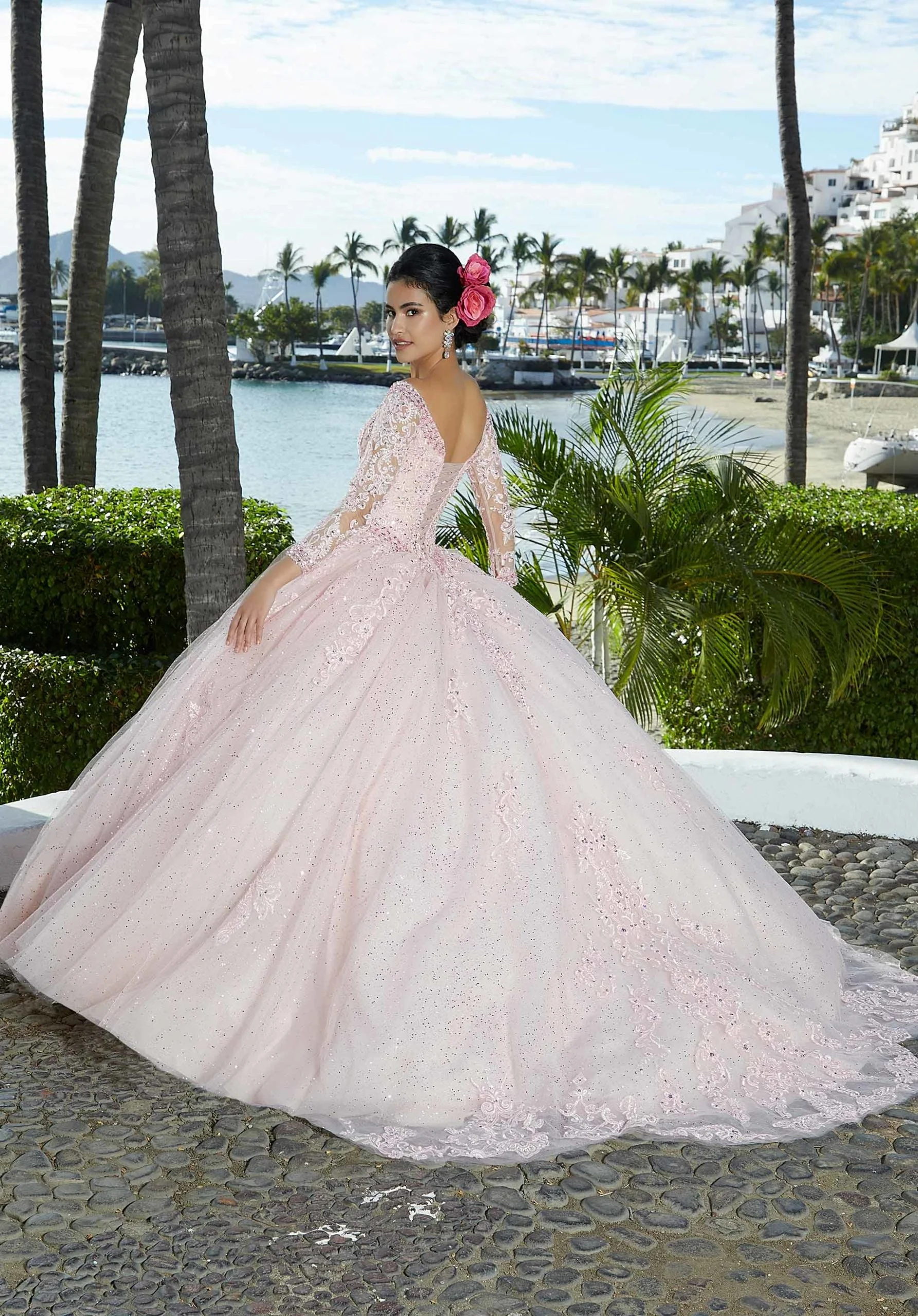Sparkle Tulle Quinceañera Dress with Crystal Beaded Trim - Image 3