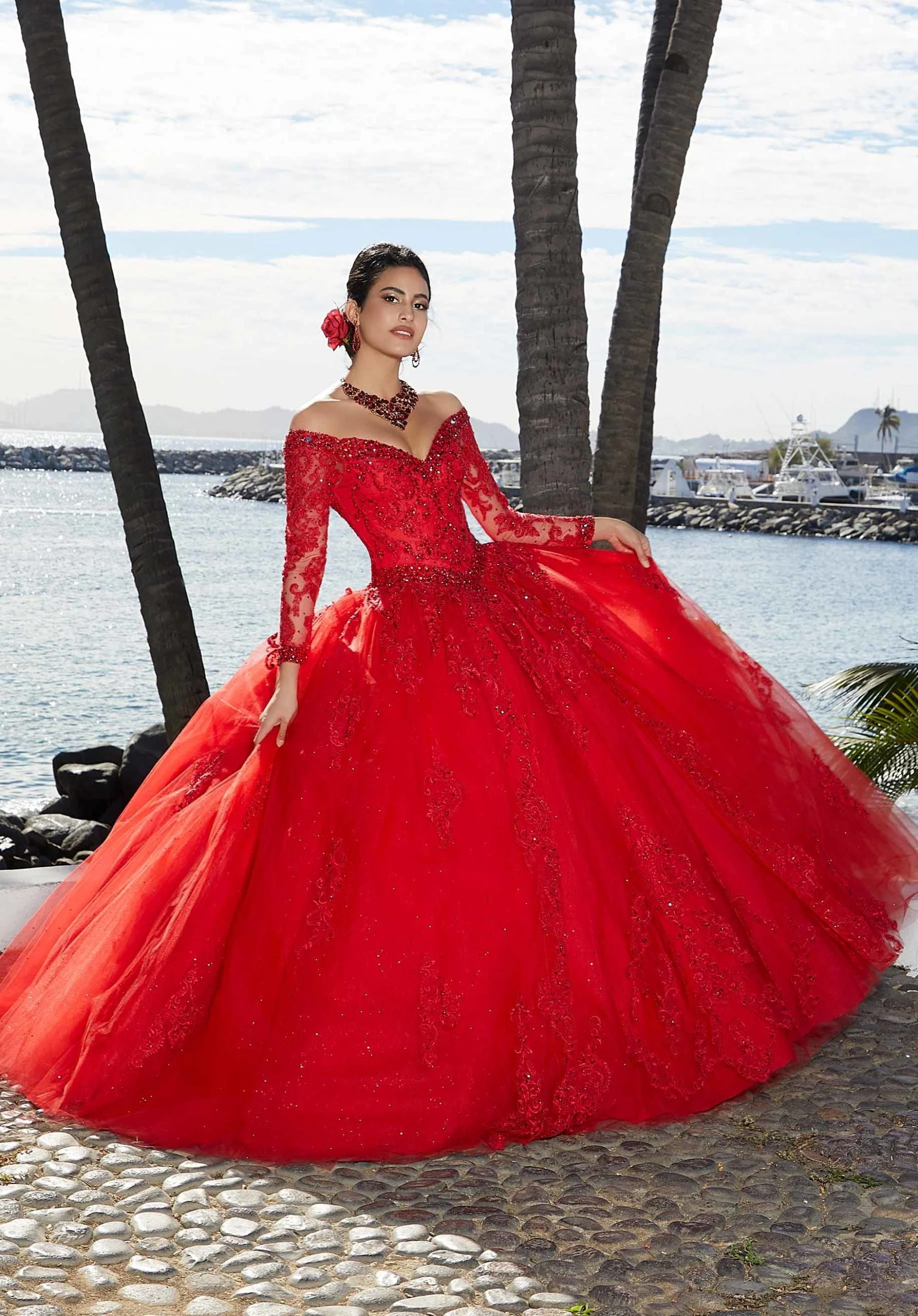 Sparkle Tulle Quinceañera Dress with Crystal Beaded Trim - Image 6