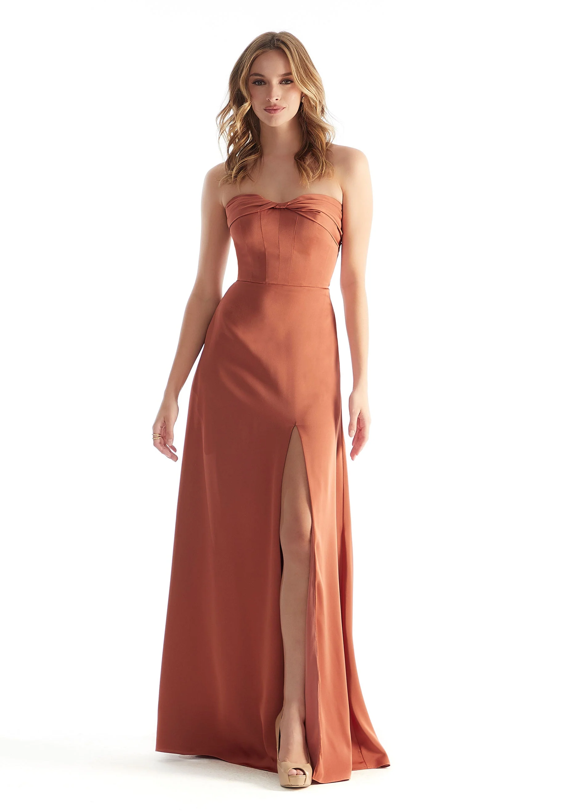 Strapless Sweetheart Luxe Satin Bridesmaid Dress