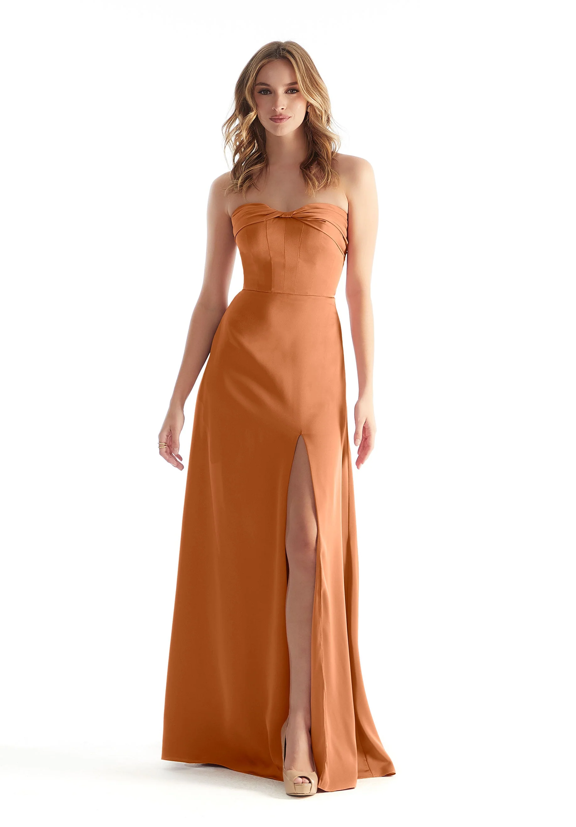 Strapless Sweetheart Luxe Satin Bridesmaid Dress - Image 12