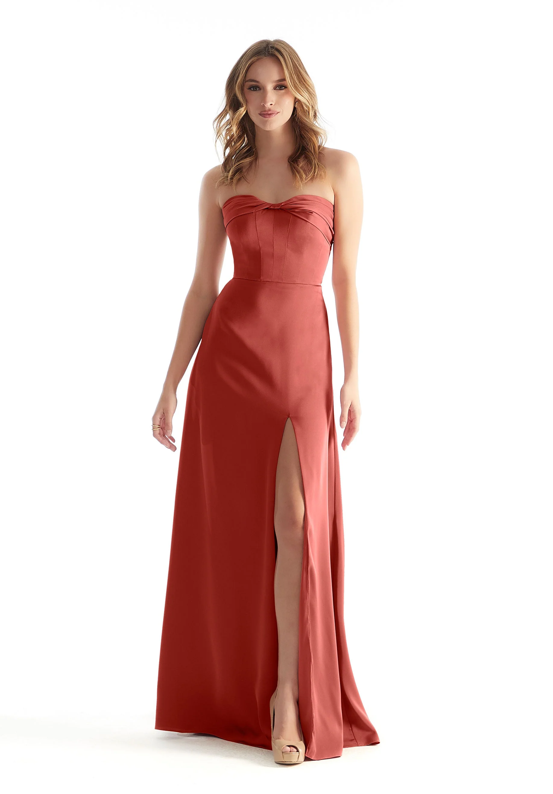 Strapless Sweetheart Luxe Satin Bridesmaid Dress - Image 14