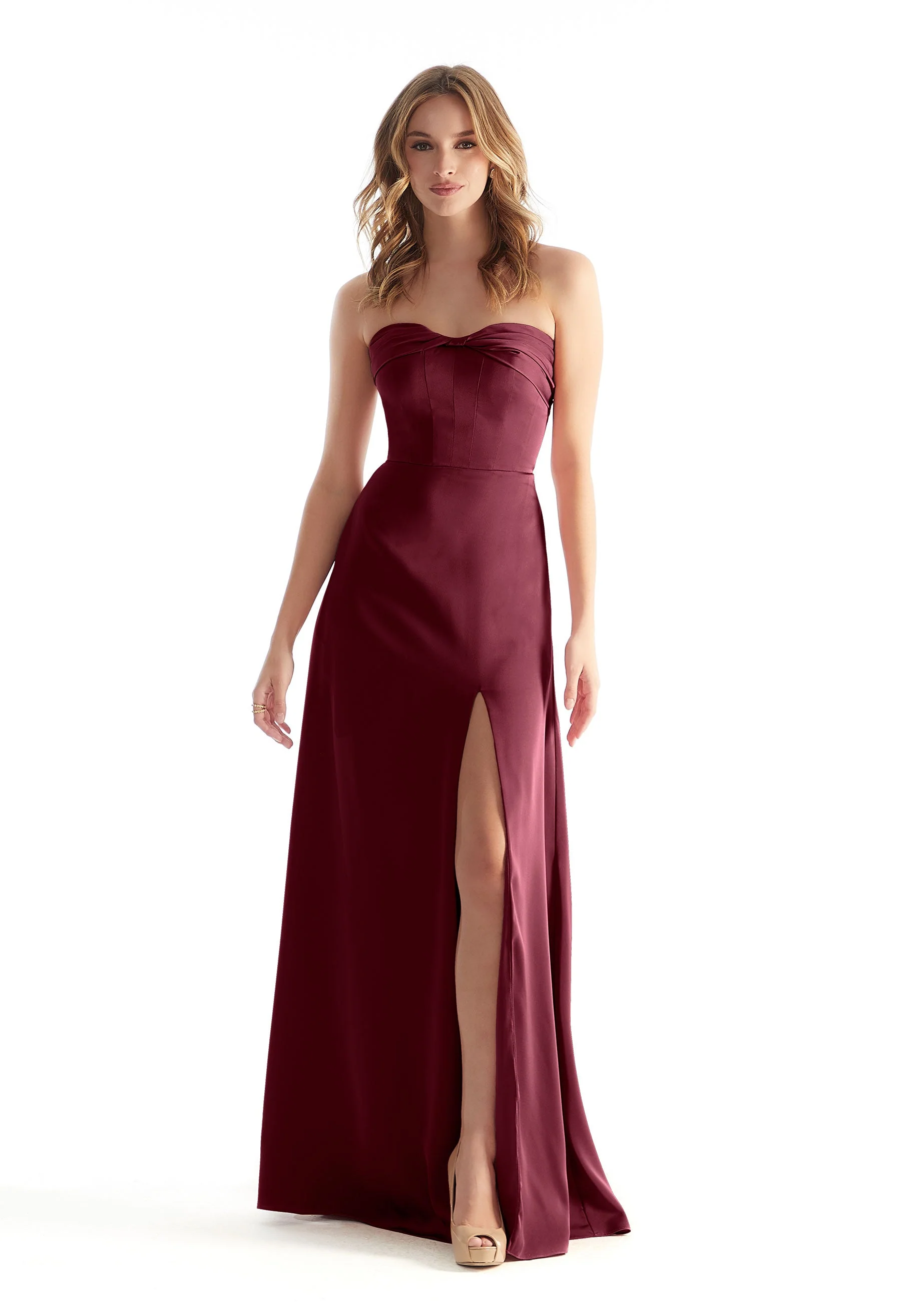 Strapless Sweetheart Luxe Satin Bridesmaid Dress - Image 15