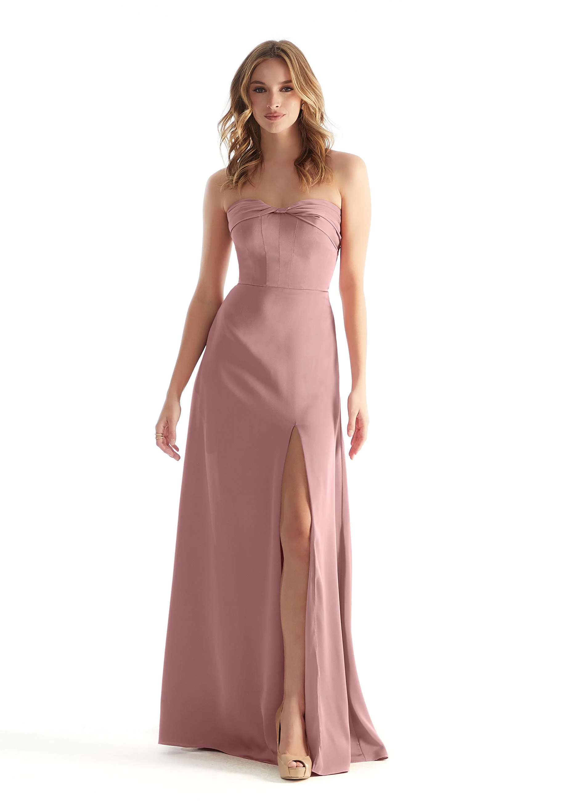 Strapless Sweetheart Luxe Satin Bridesmaid Dress - Image 6