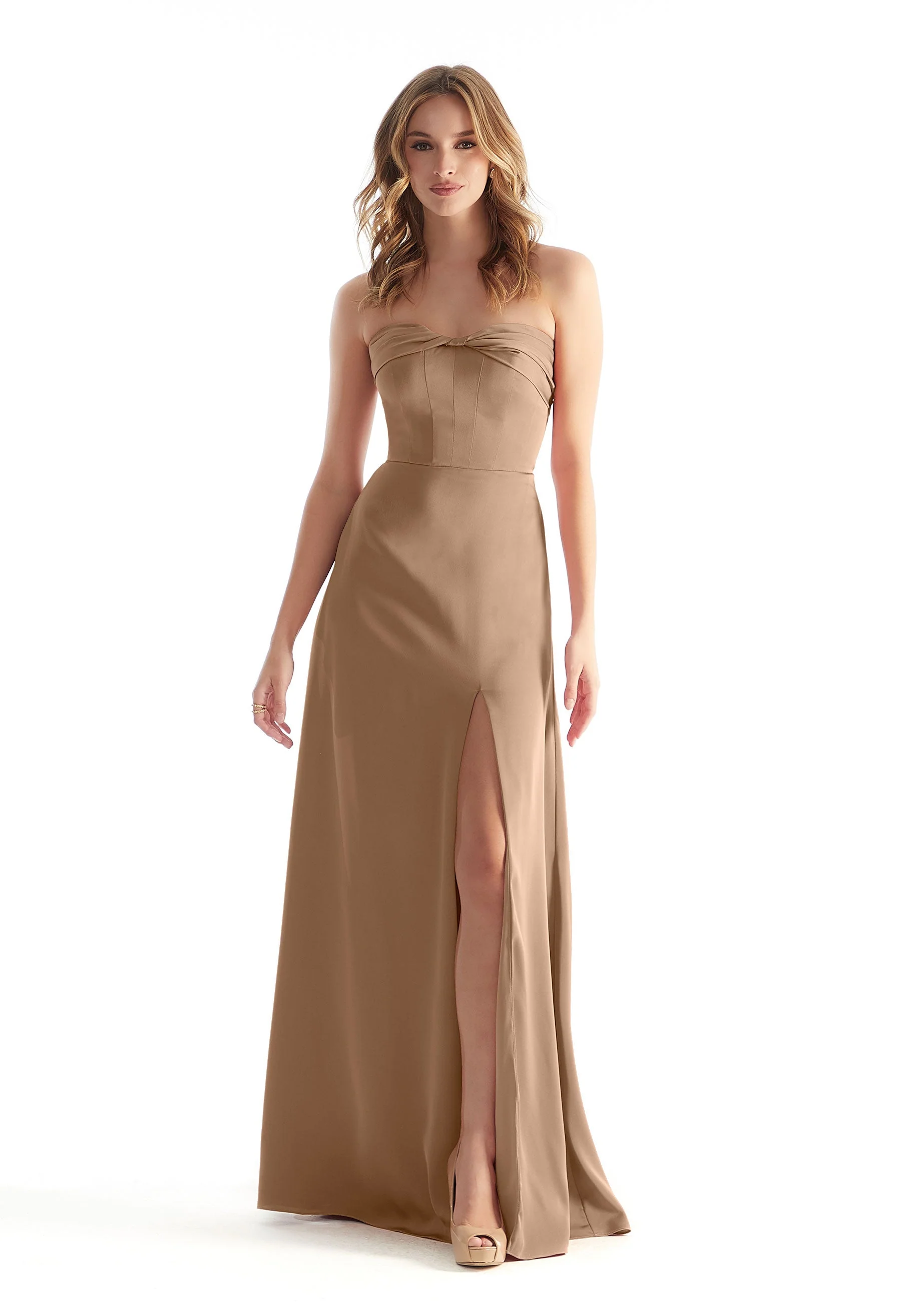 Strapless Sweetheart Luxe Satin Bridesmaid Dress - Image 8