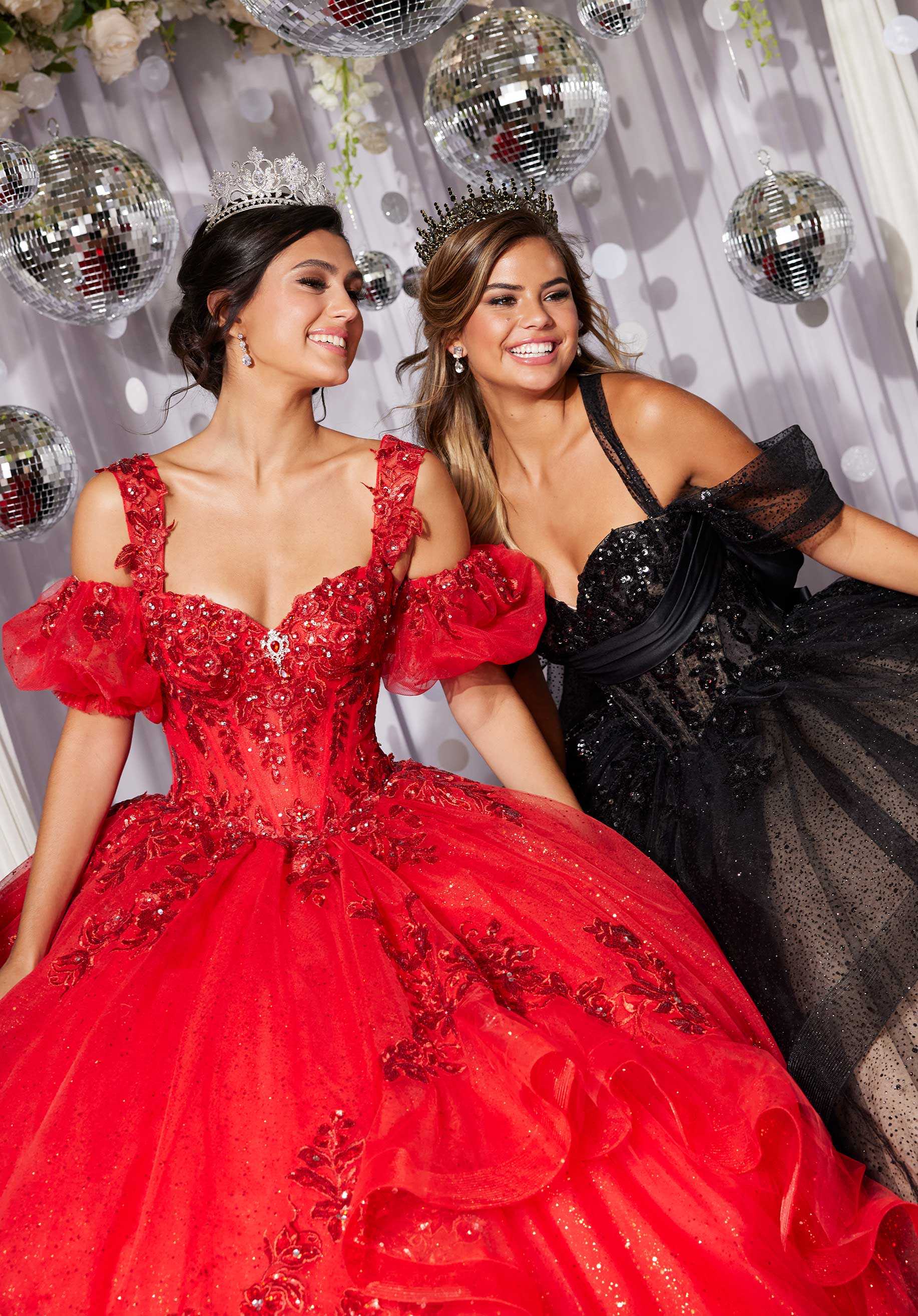Stylized Tiered Sweetheart Quinceañera Dress with Appliqués and Sheer Side Cut Outs - Image 3