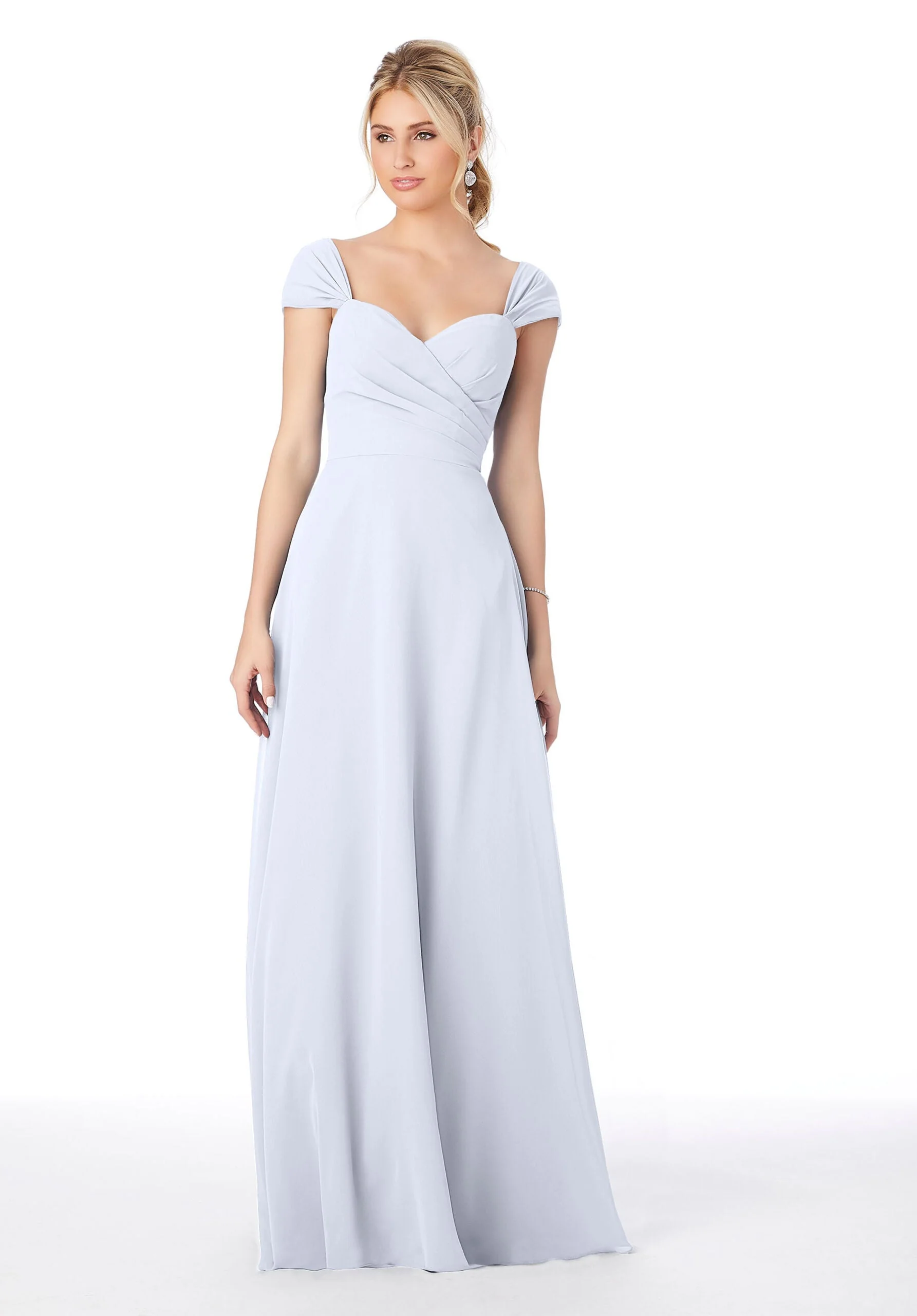 Sweetheart Cap Sleeve Chiffon Bridesmaid Dress - Image 12