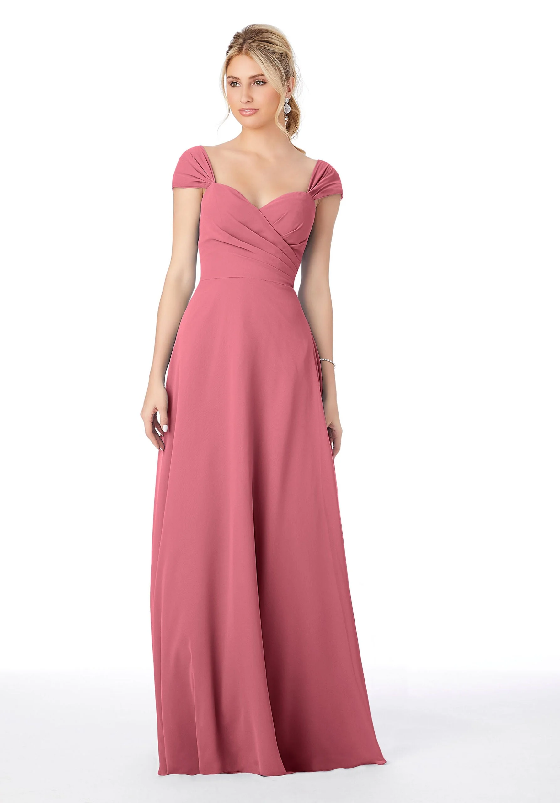 Sweetheart Cap Sleeve Chiffon Bridesmaid Dress - Image 15