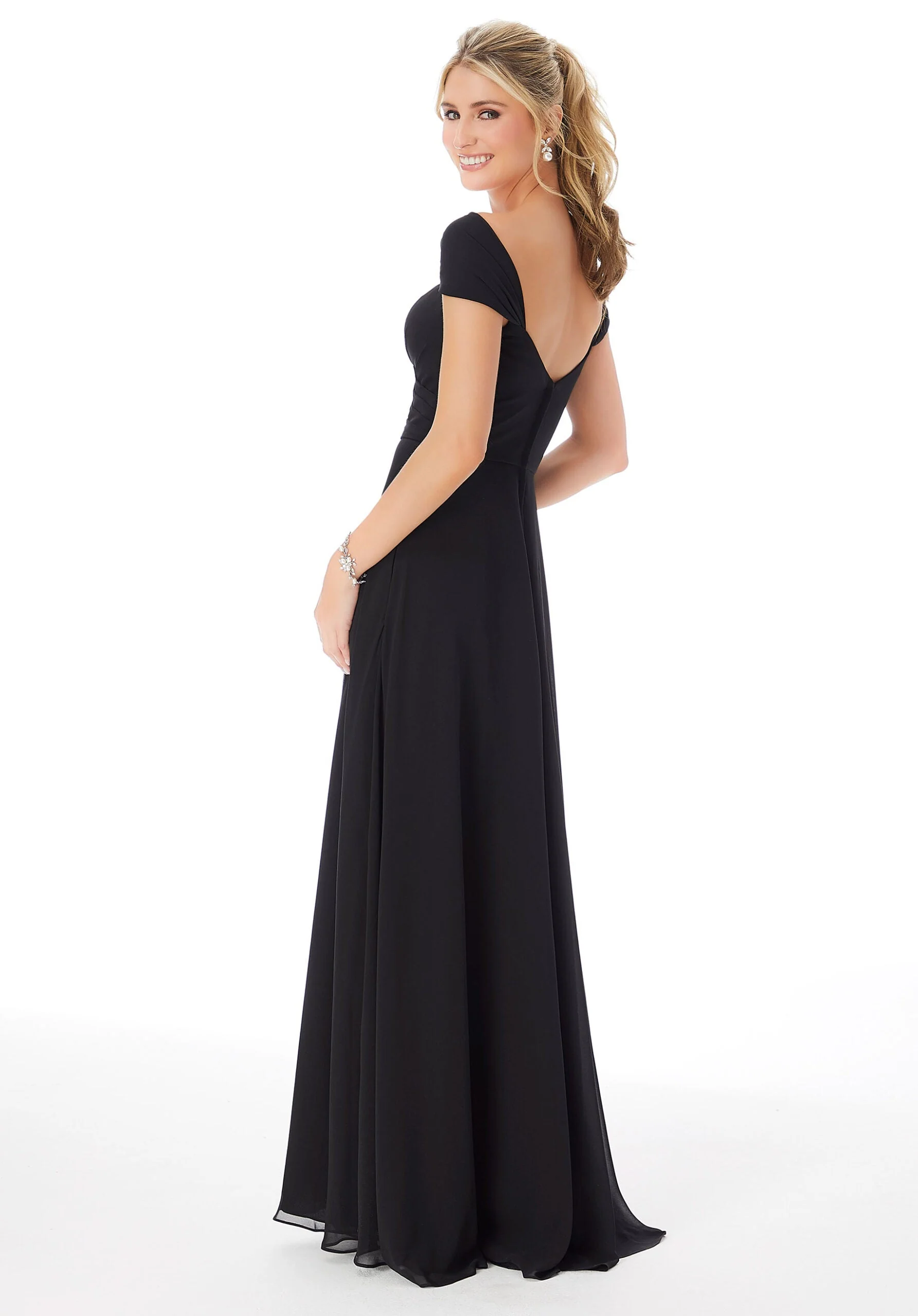 Sweetheart Cap Sleeve Chiffon Bridesmaid Dress - Image 5