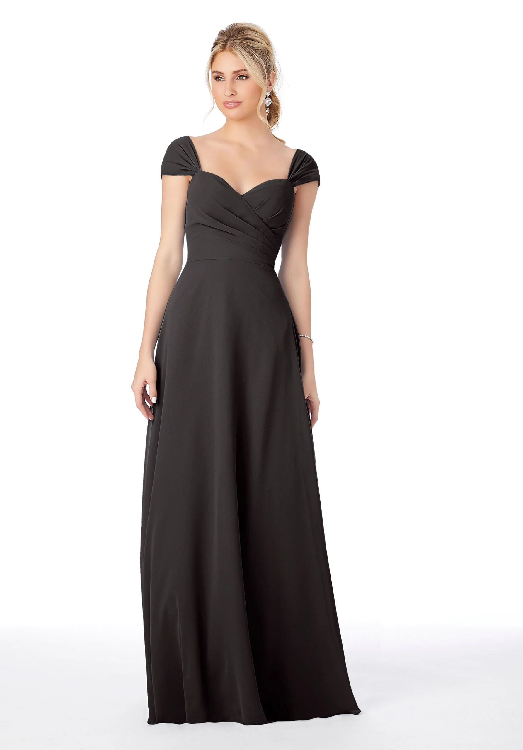 Sweetheart Cap Sleeve Chiffon Bridesmaid Dress - Image 7