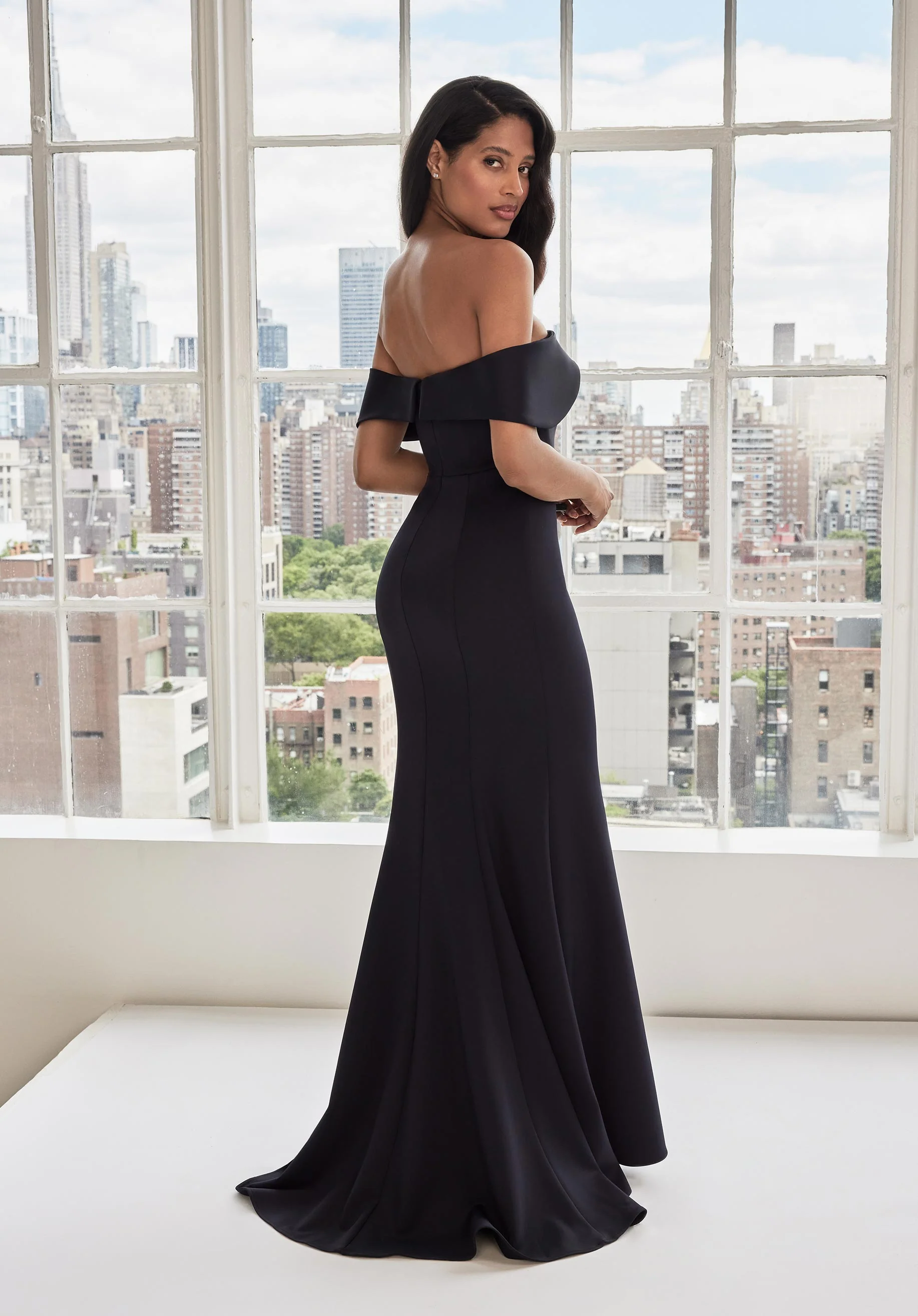 Sweetheart Scuba Jersey Fit and Flare Evening Gown - Image 3