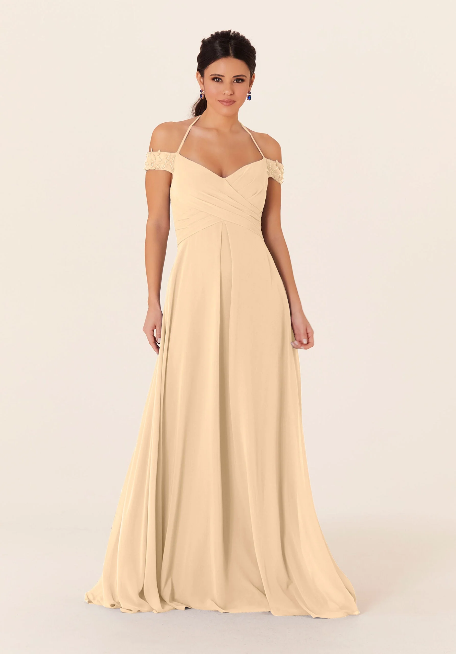 Tied Halter Chiffon Bridesmaid Dress - Image 18