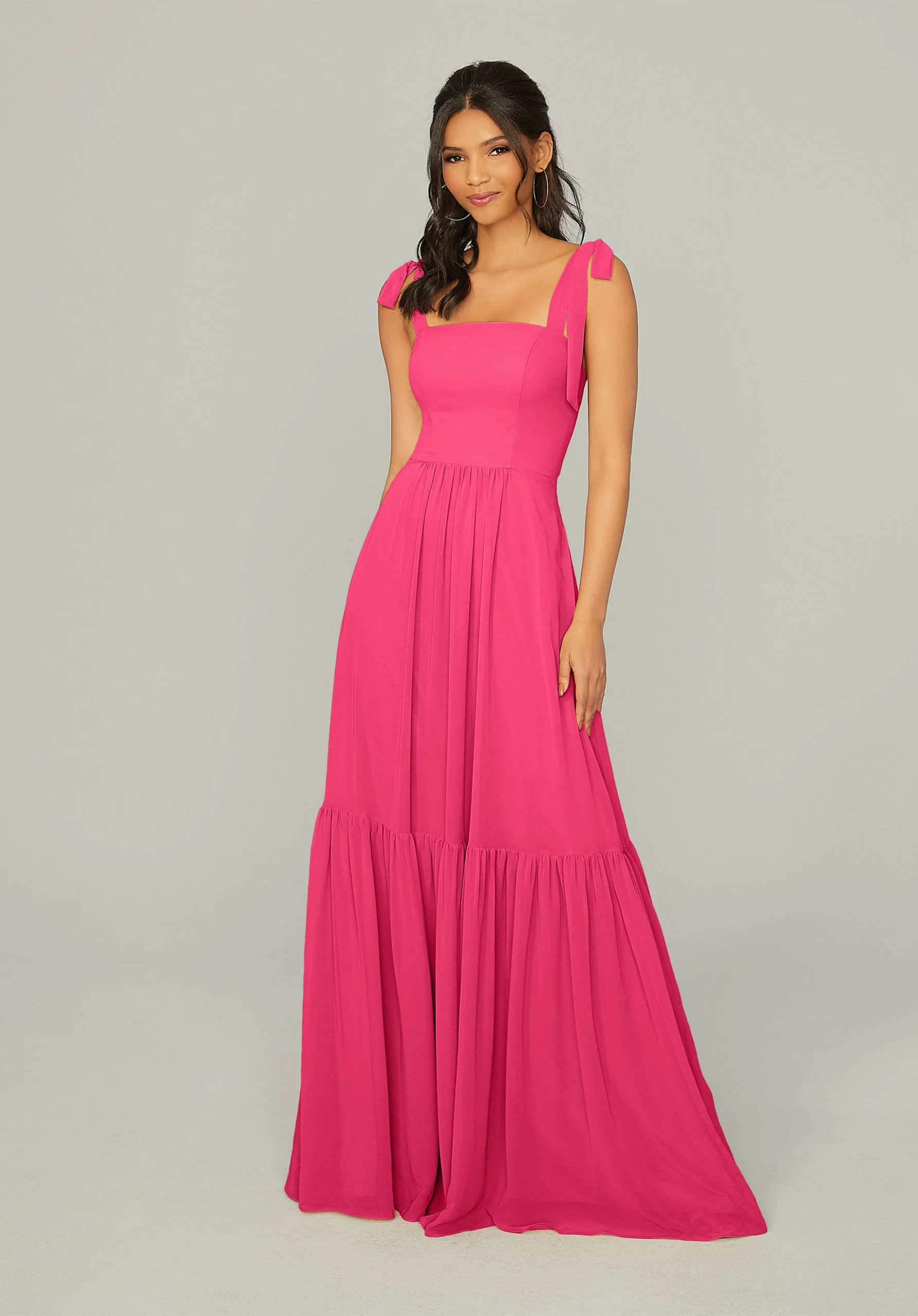 Tied Strap Chiffon Bridesmaid Dress - Image 11