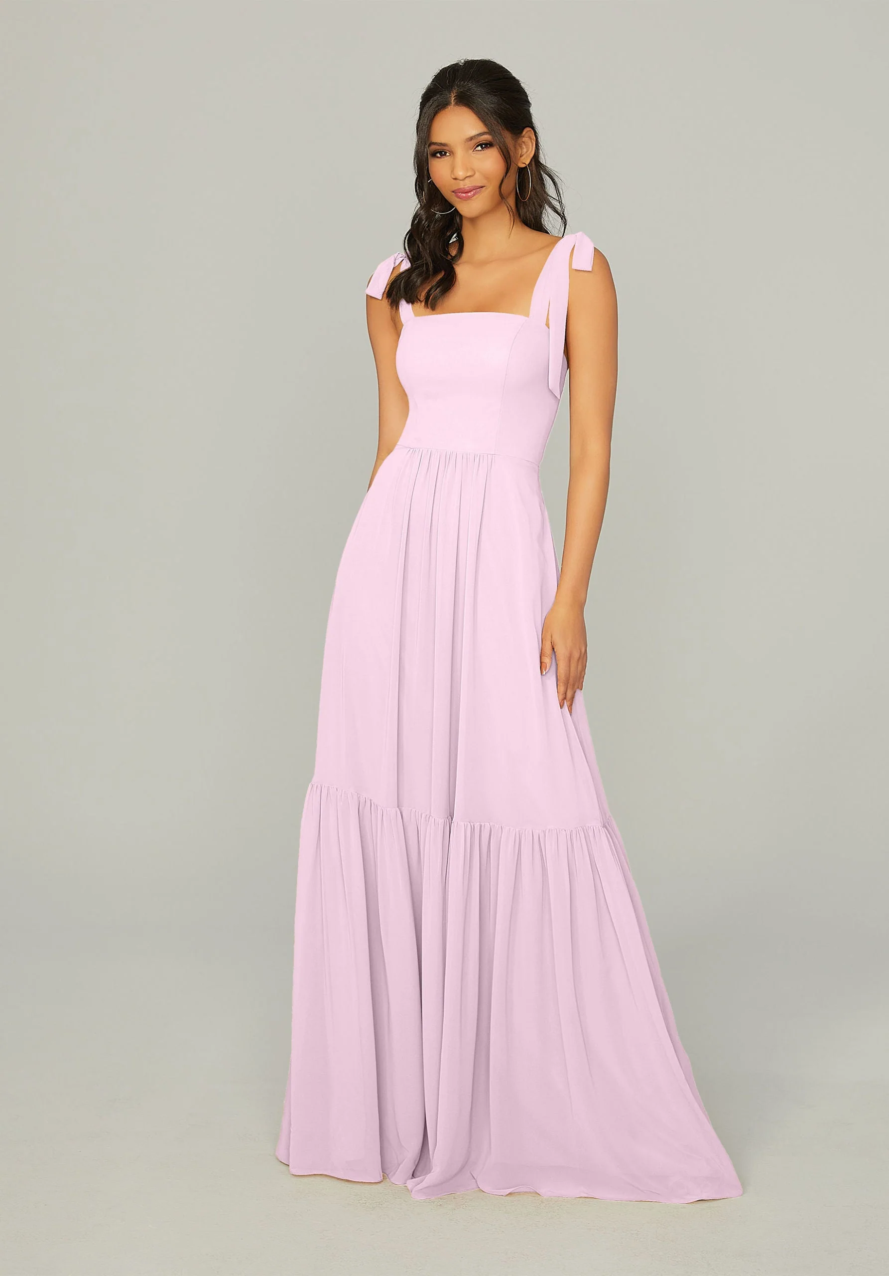 Tied Strap Chiffon Bridesmaid Dress - Image 13