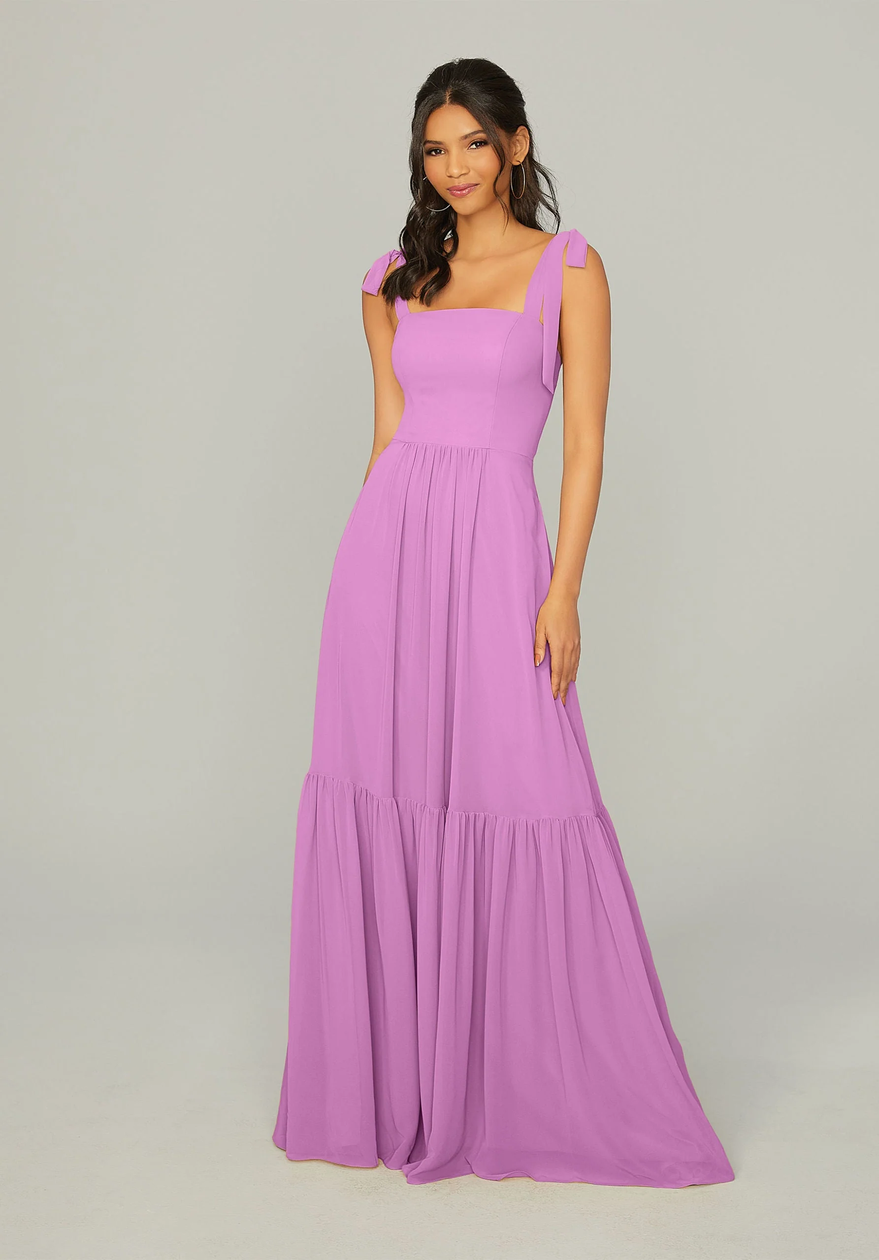 Tied Strap Chiffon Bridesmaid Dress - Image 40