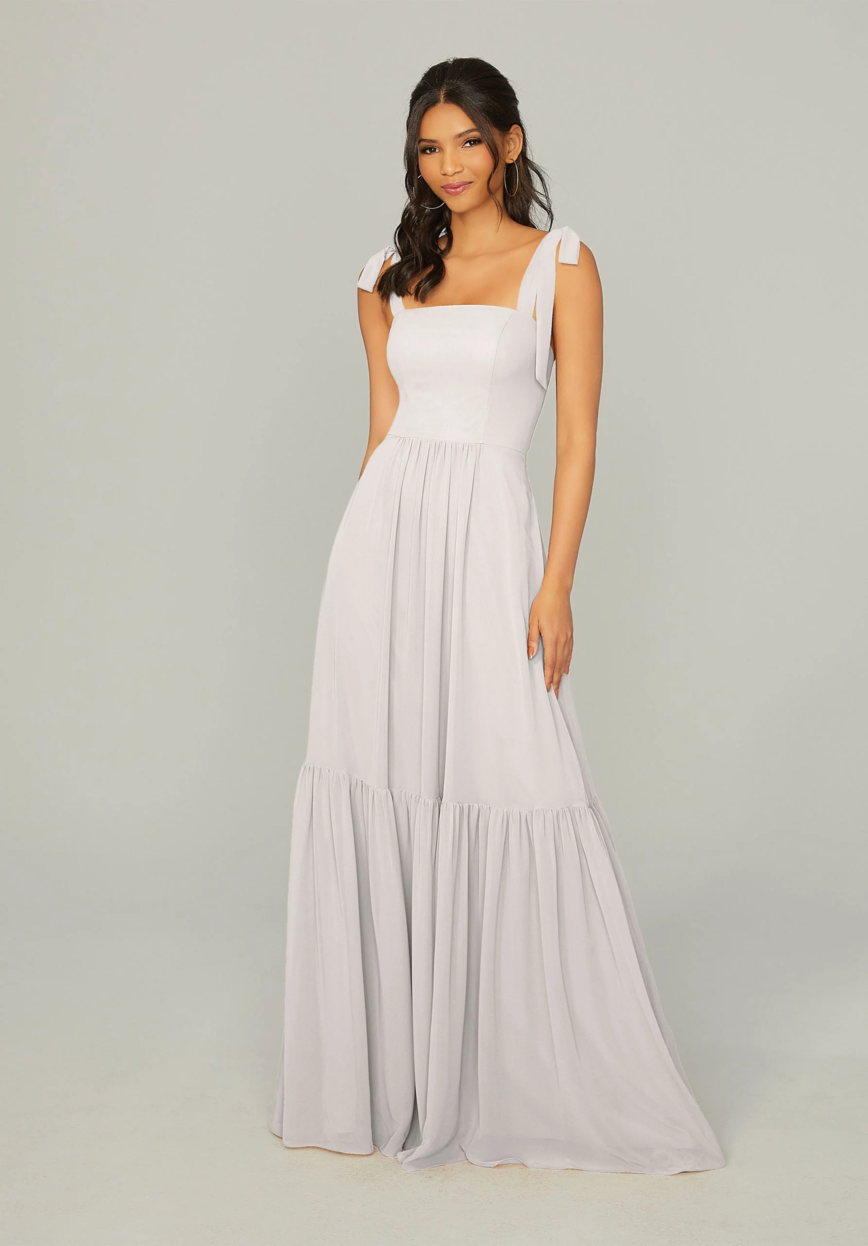 Tied Strap Chiffon Bridesmaid Dress - Image 9