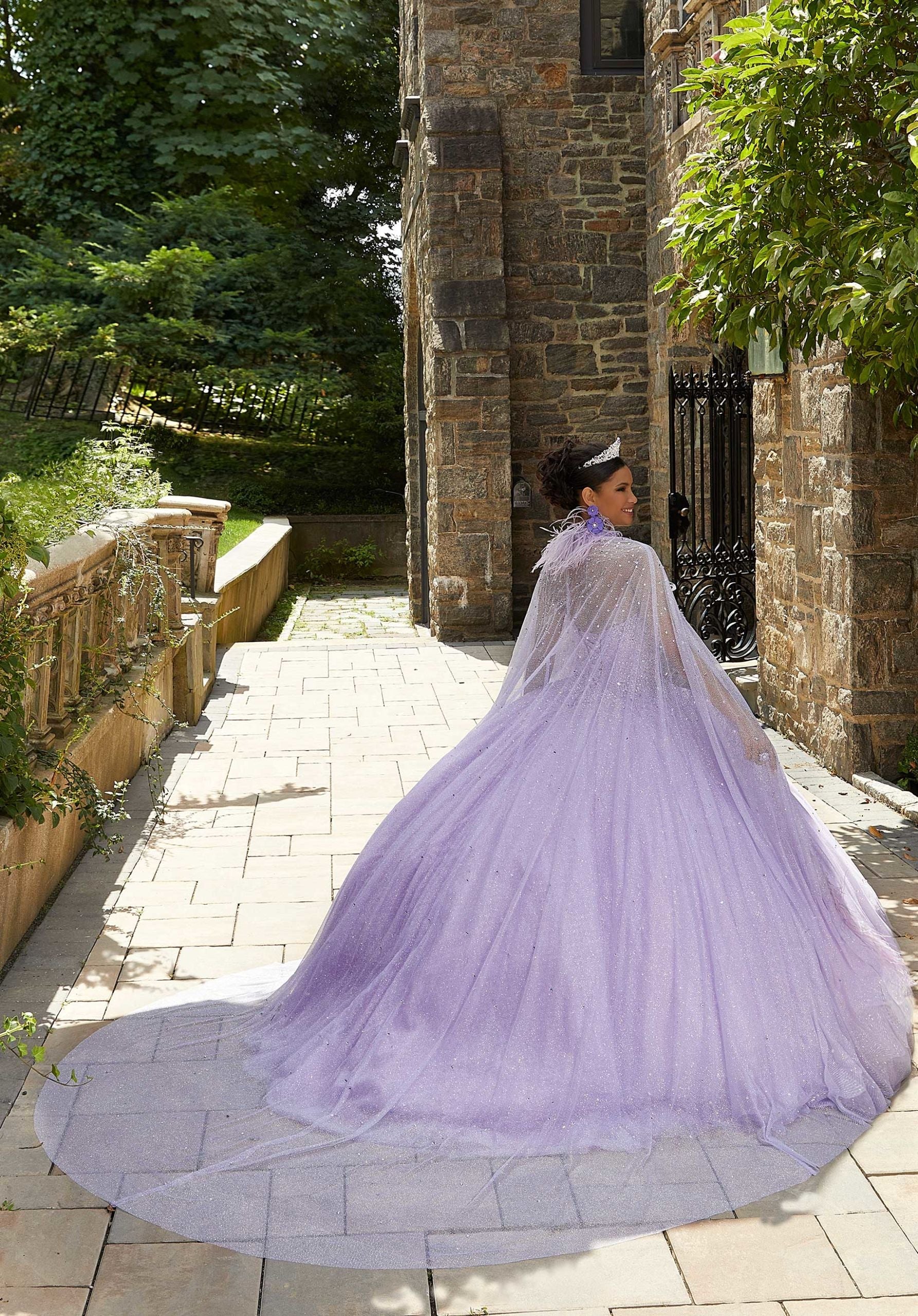Tulle Cape with Feathers - Image 2