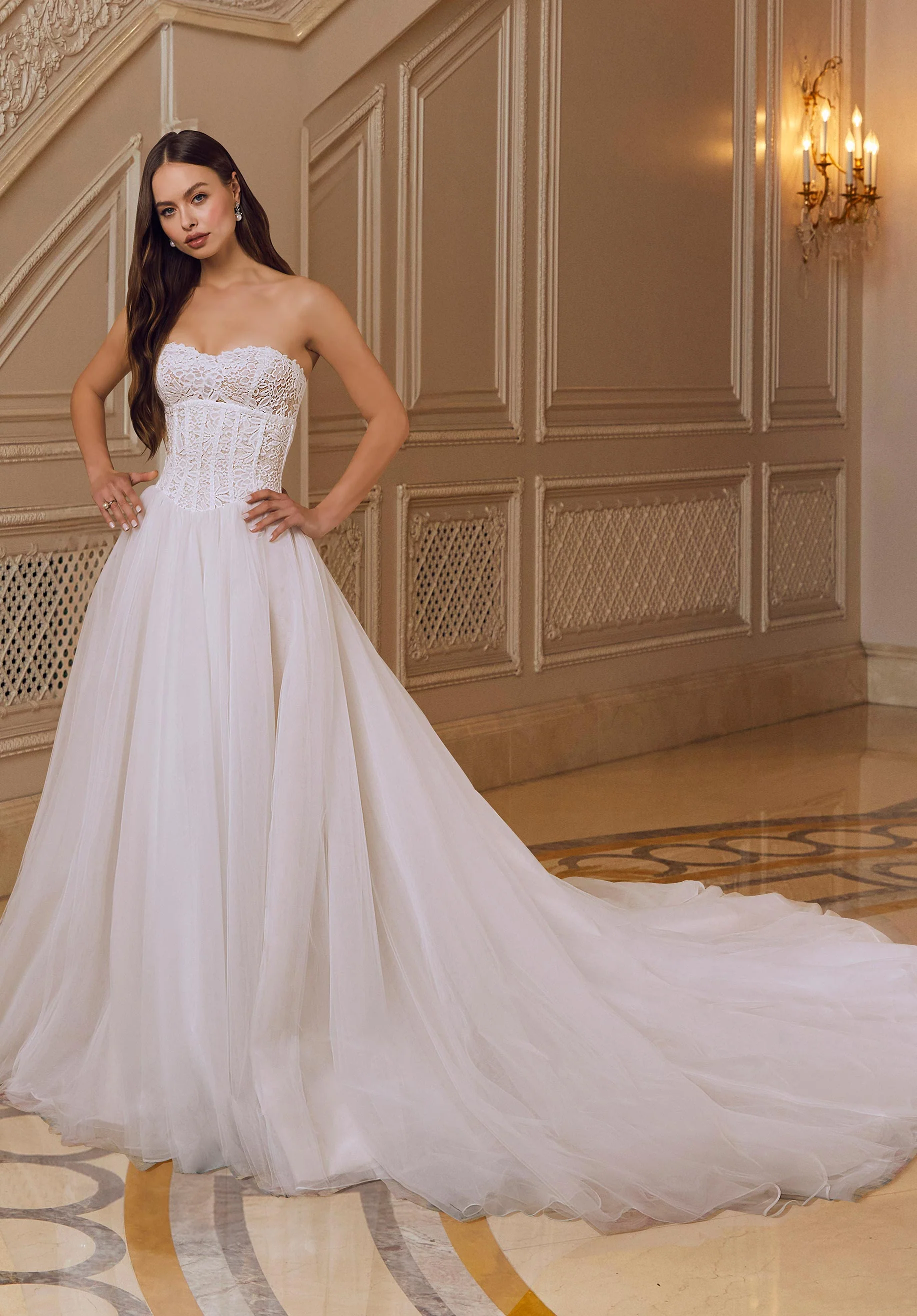 Tulle Overskirt with Corset Waistband