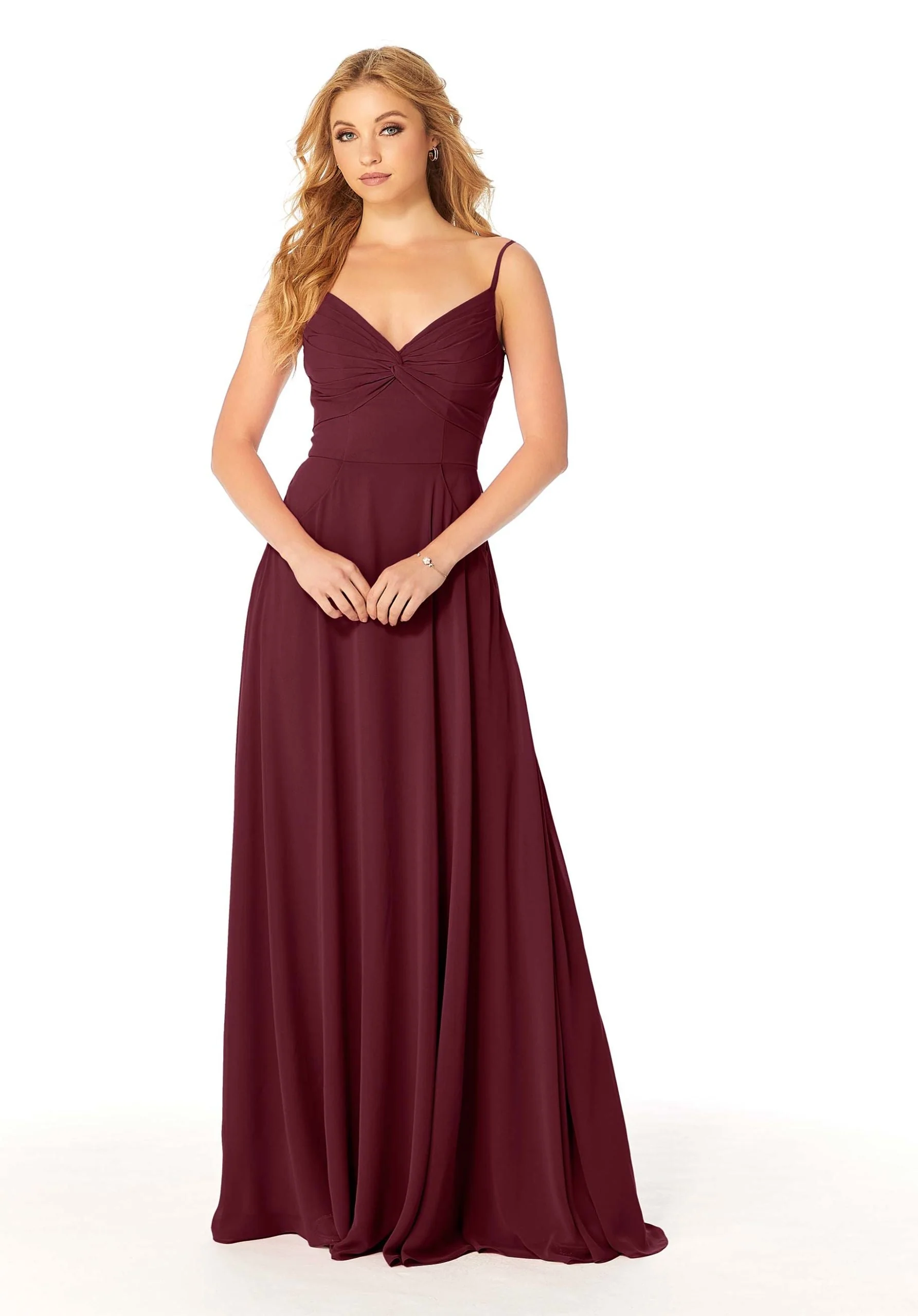 Twist-Knot Chiffon Bridesmaid Dress - Image 10