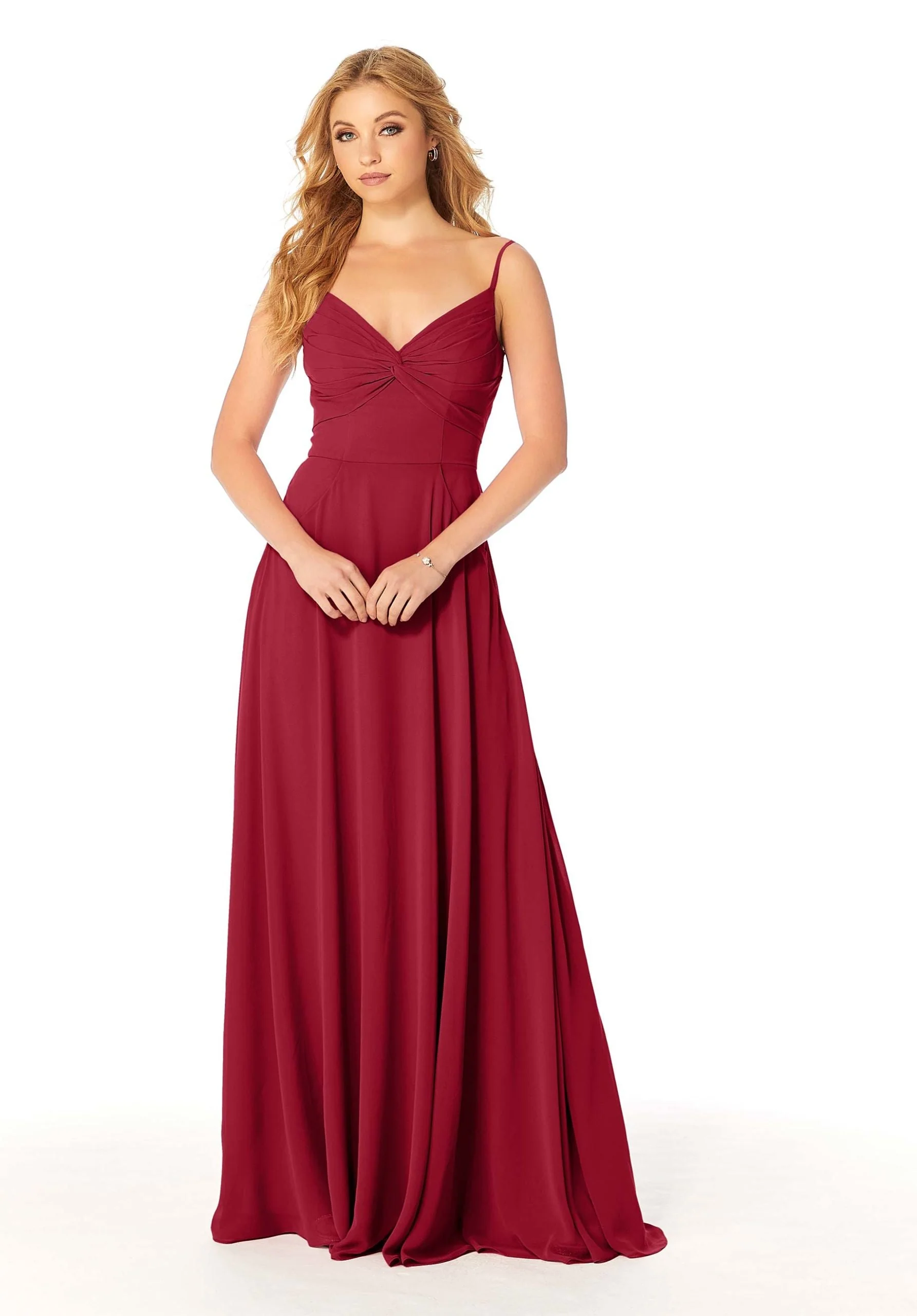 Twist-Knot Chiffon Bridesmaid Dress - Image 17