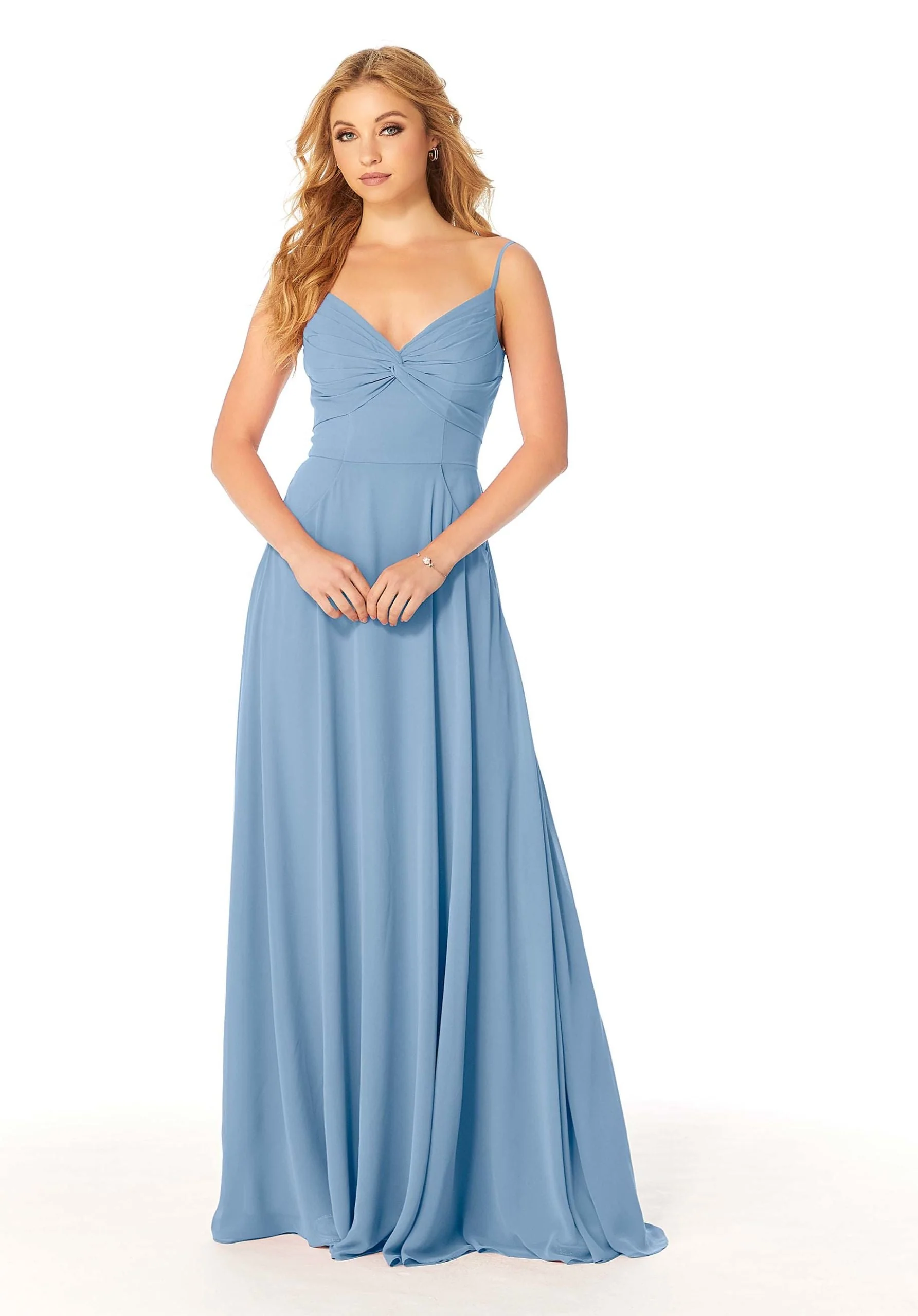 Twist-Knot Chiffon Bridesmaid Dress - Image 18