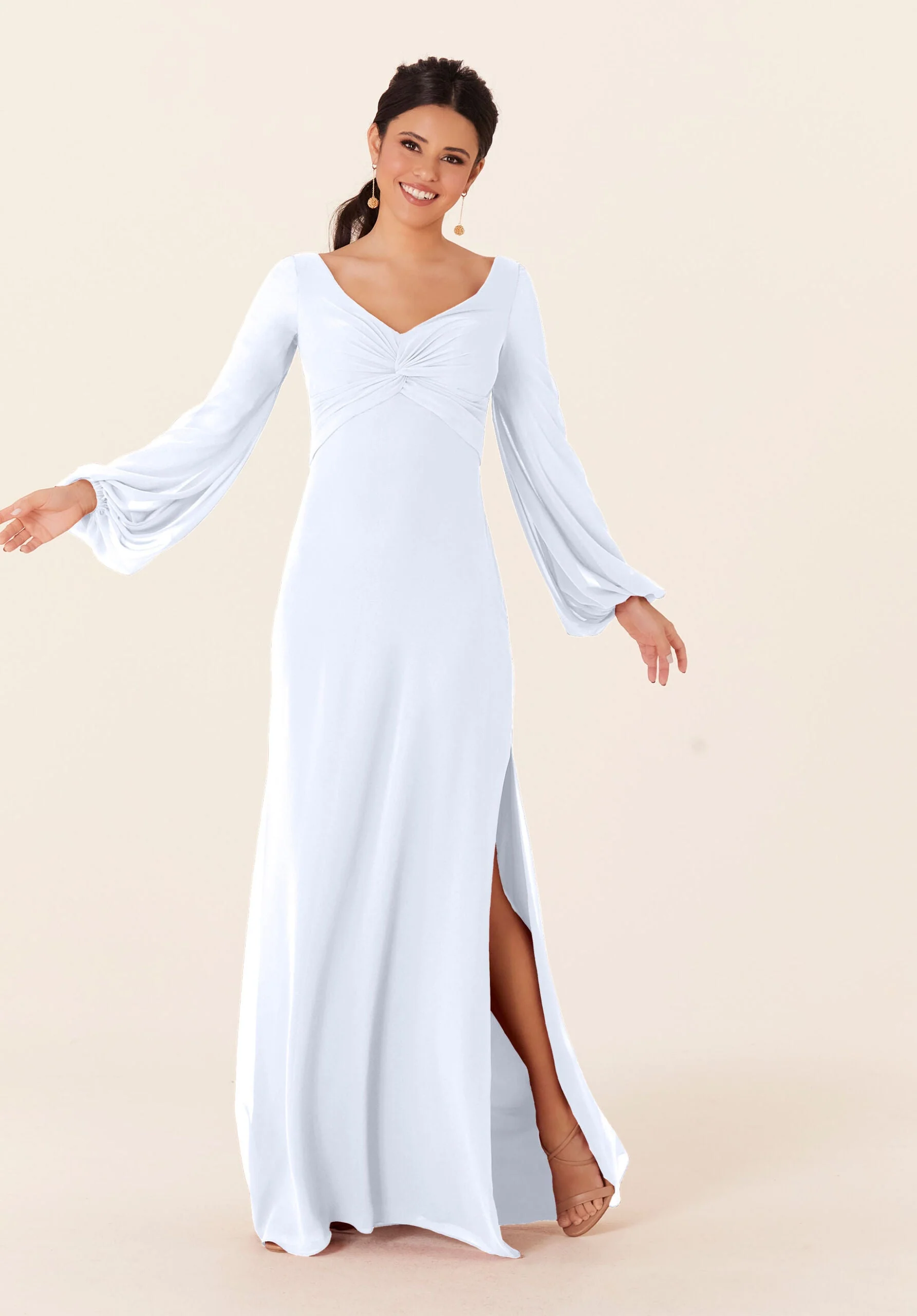 Twist Knot Chiffon Bridesmaid Dress - Image 13