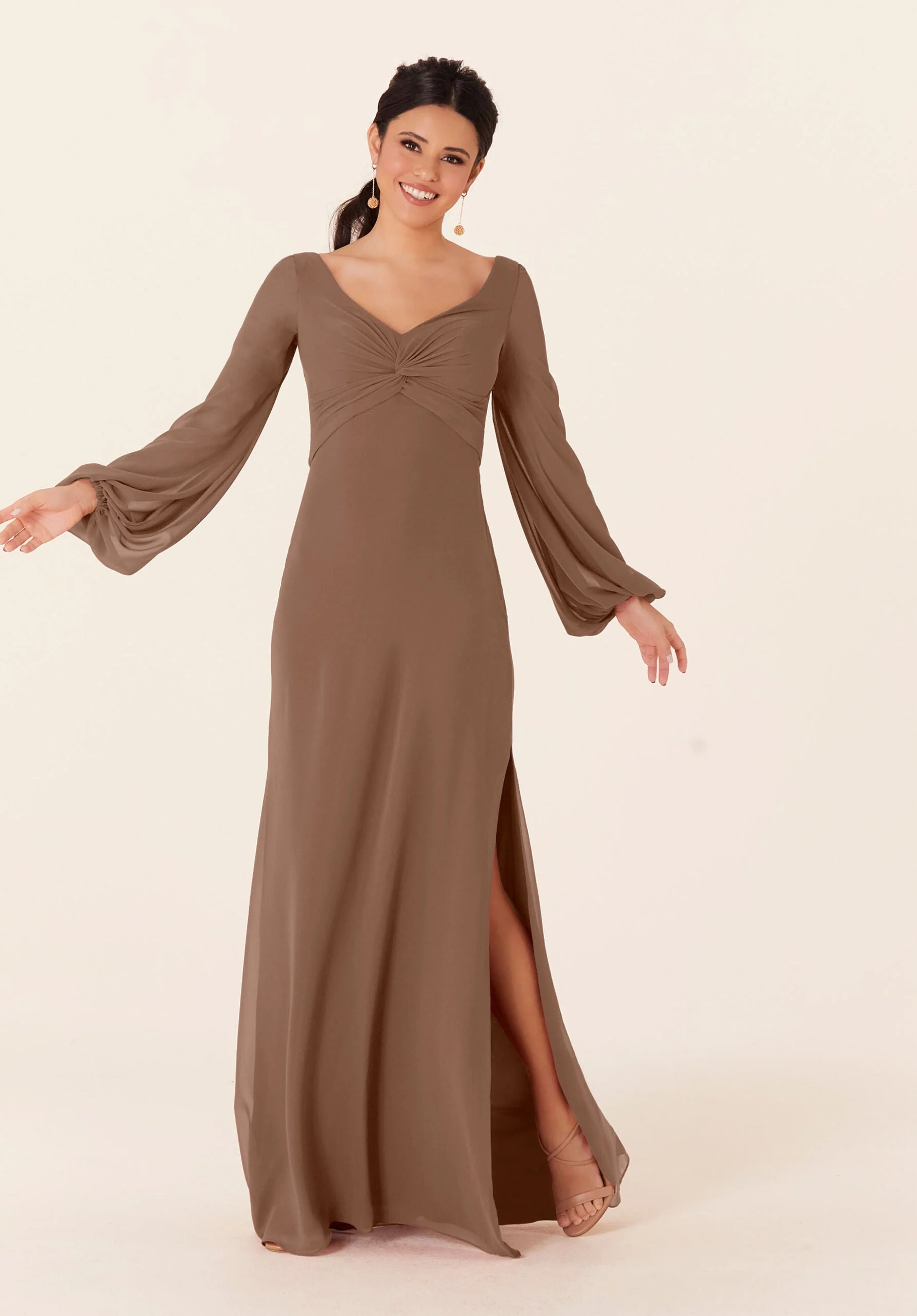 Twist Knot Chiffon Bridesmaid Dress - Image 20