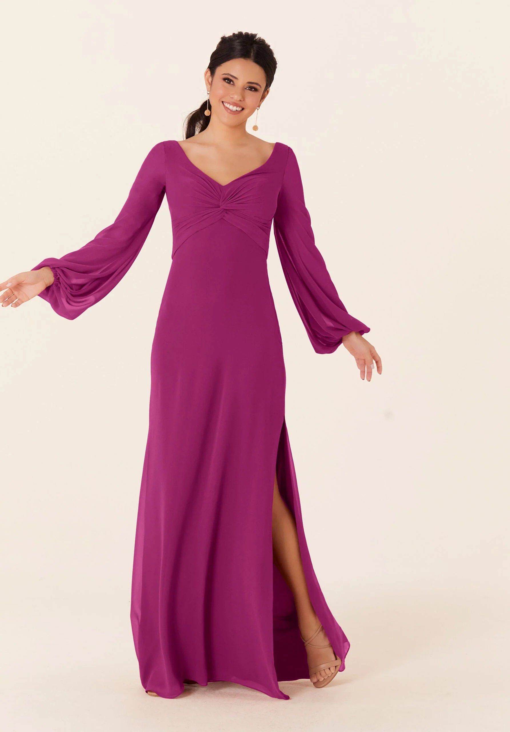 Twist Knot Chiffon Bridesmaid Dress - Image 4