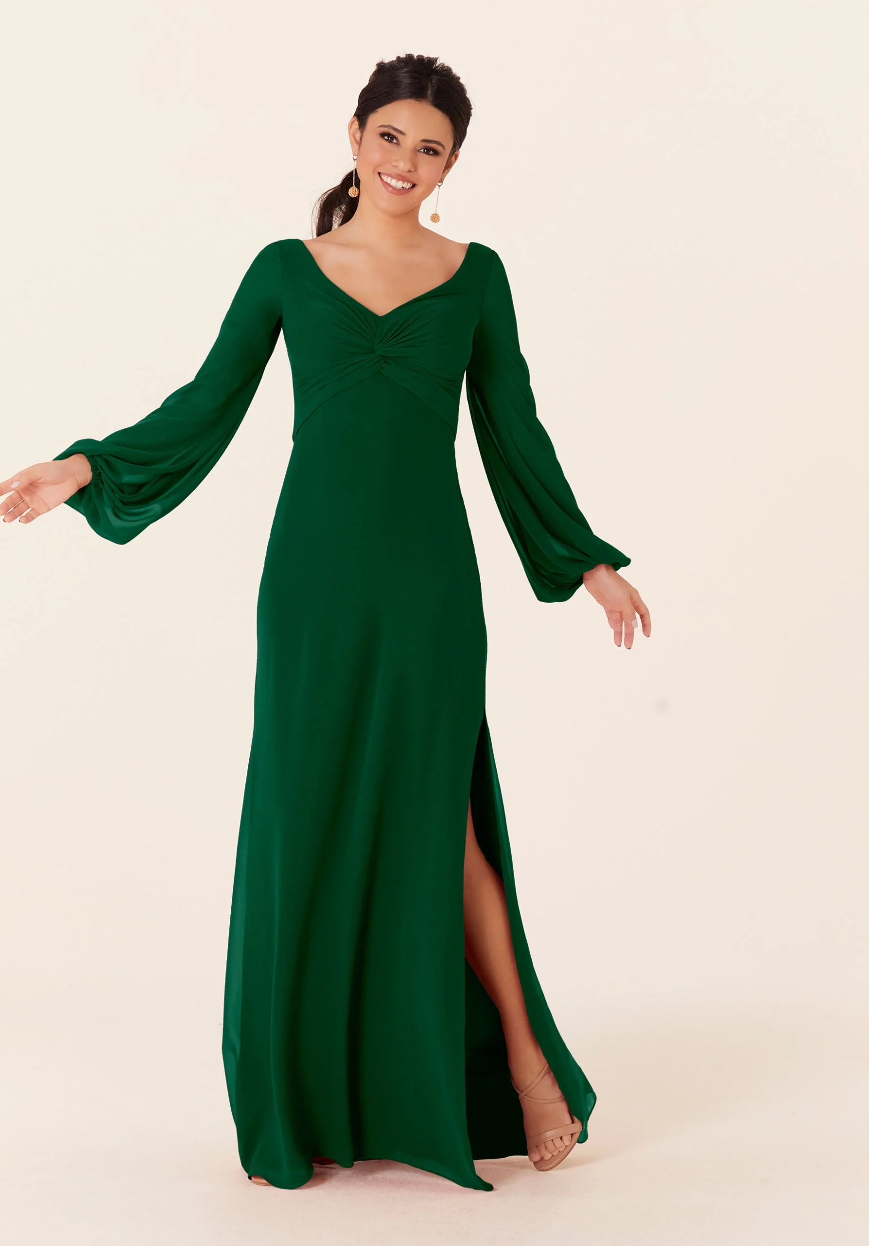 Twist Knot Chiffon Bridesmaid Dress - Image 51