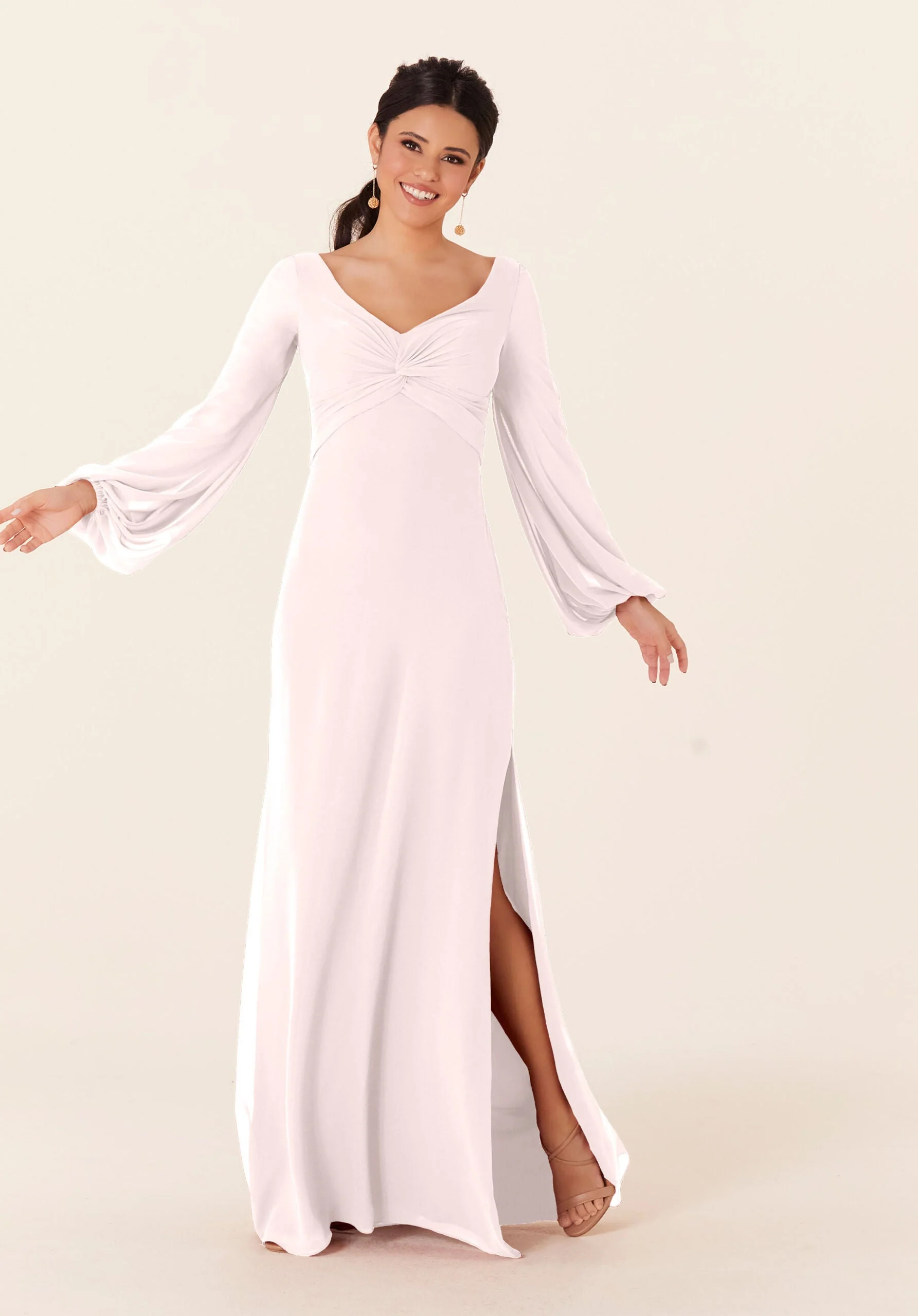 Twist Knot Chiffon Bridesmaid Dress - Image 7