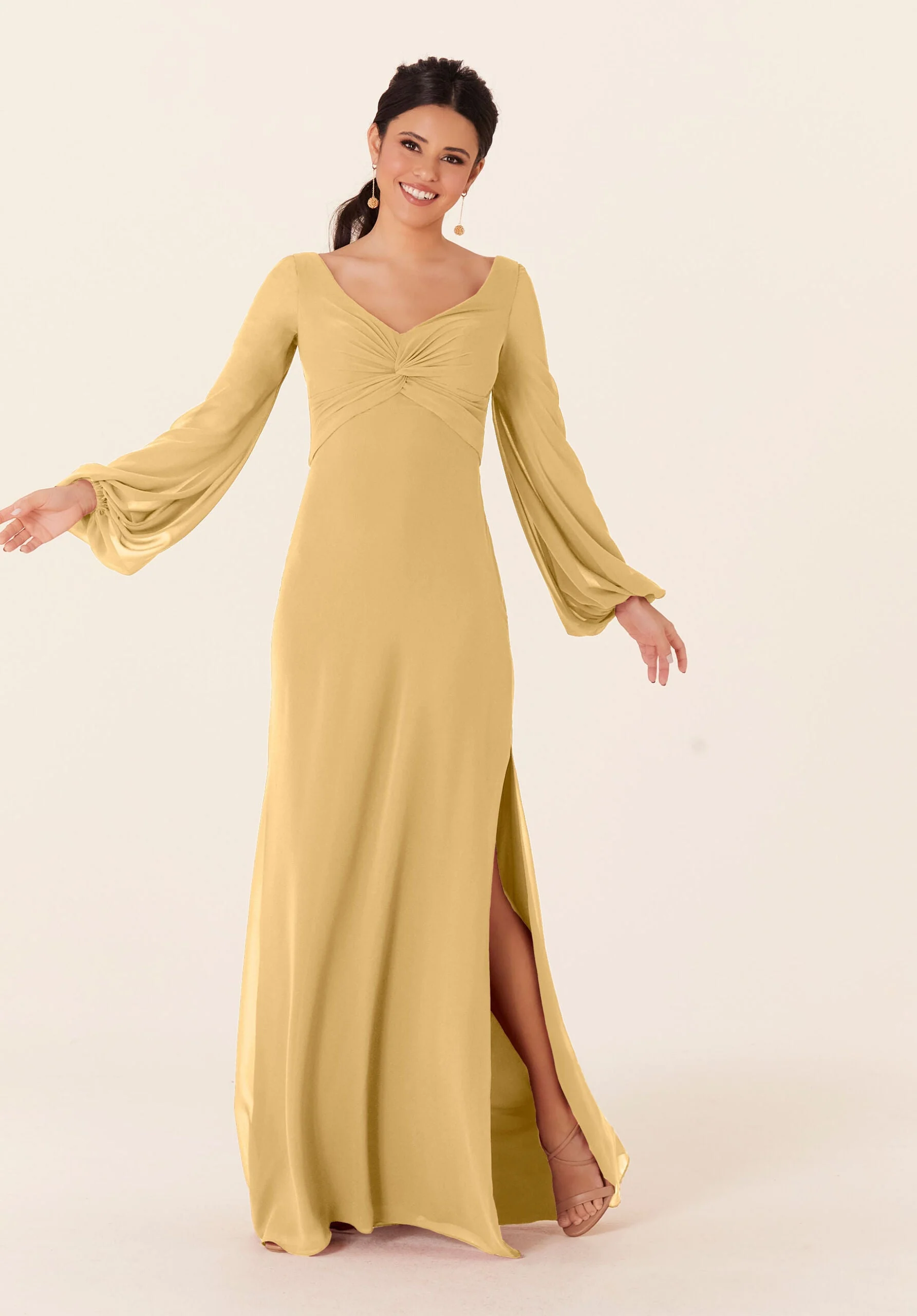 Twist Knot Chiffon Bridesmaid Dress - Image 9