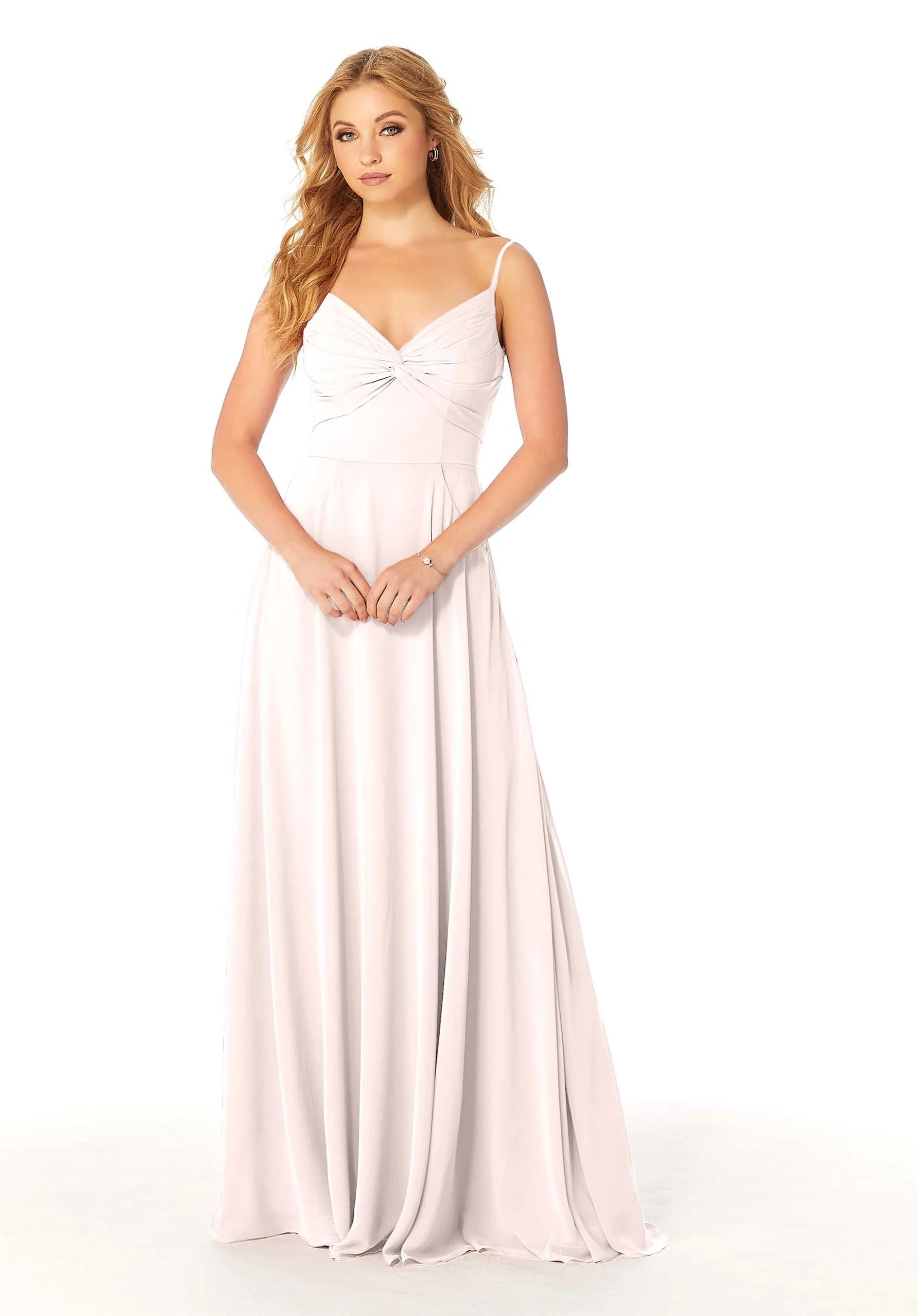 Twist-Knot Chiffon Bridesmaid Dress - Image 21