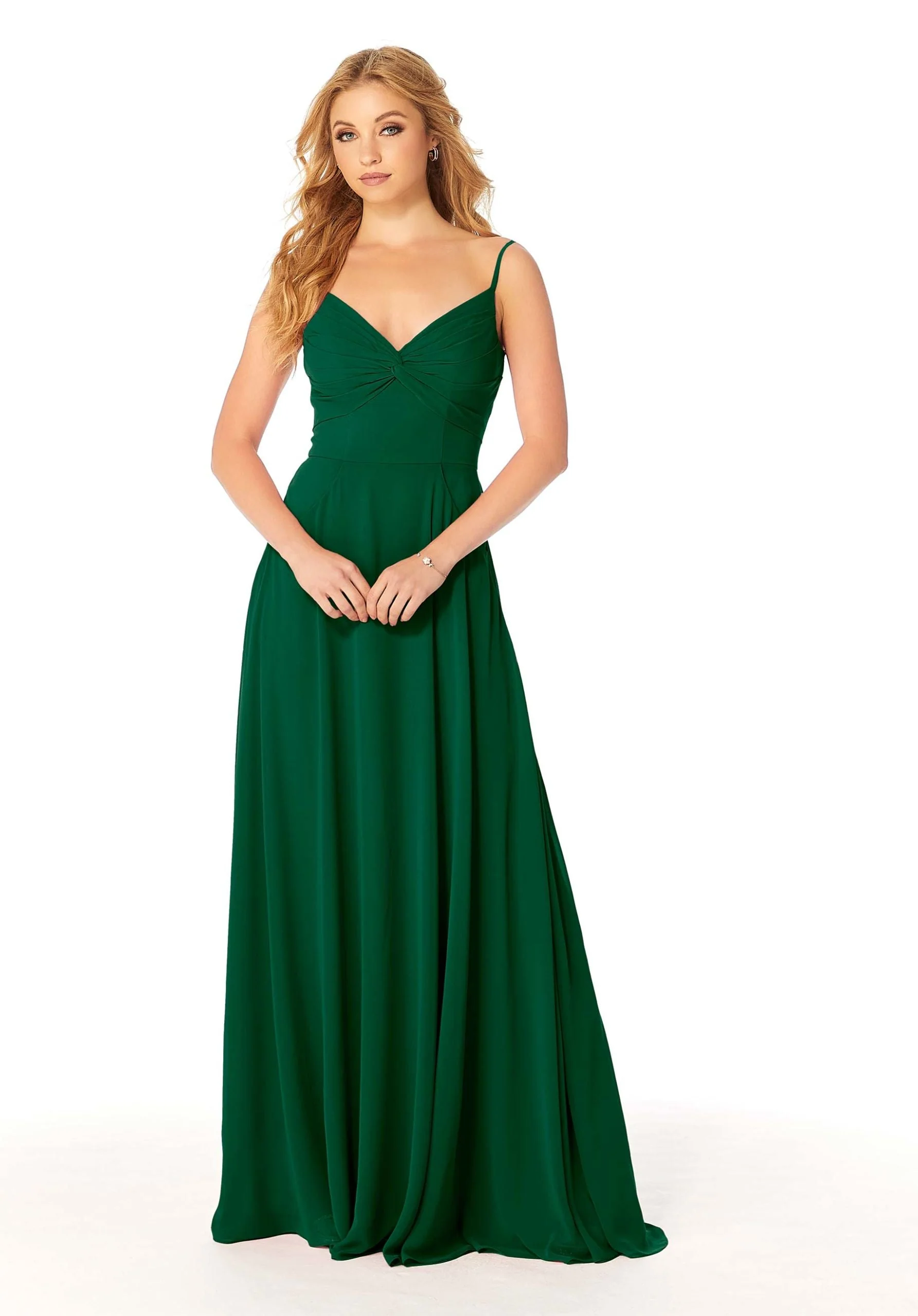 Twist-Knot Chiffon Bridesmaid Dress - Image 25