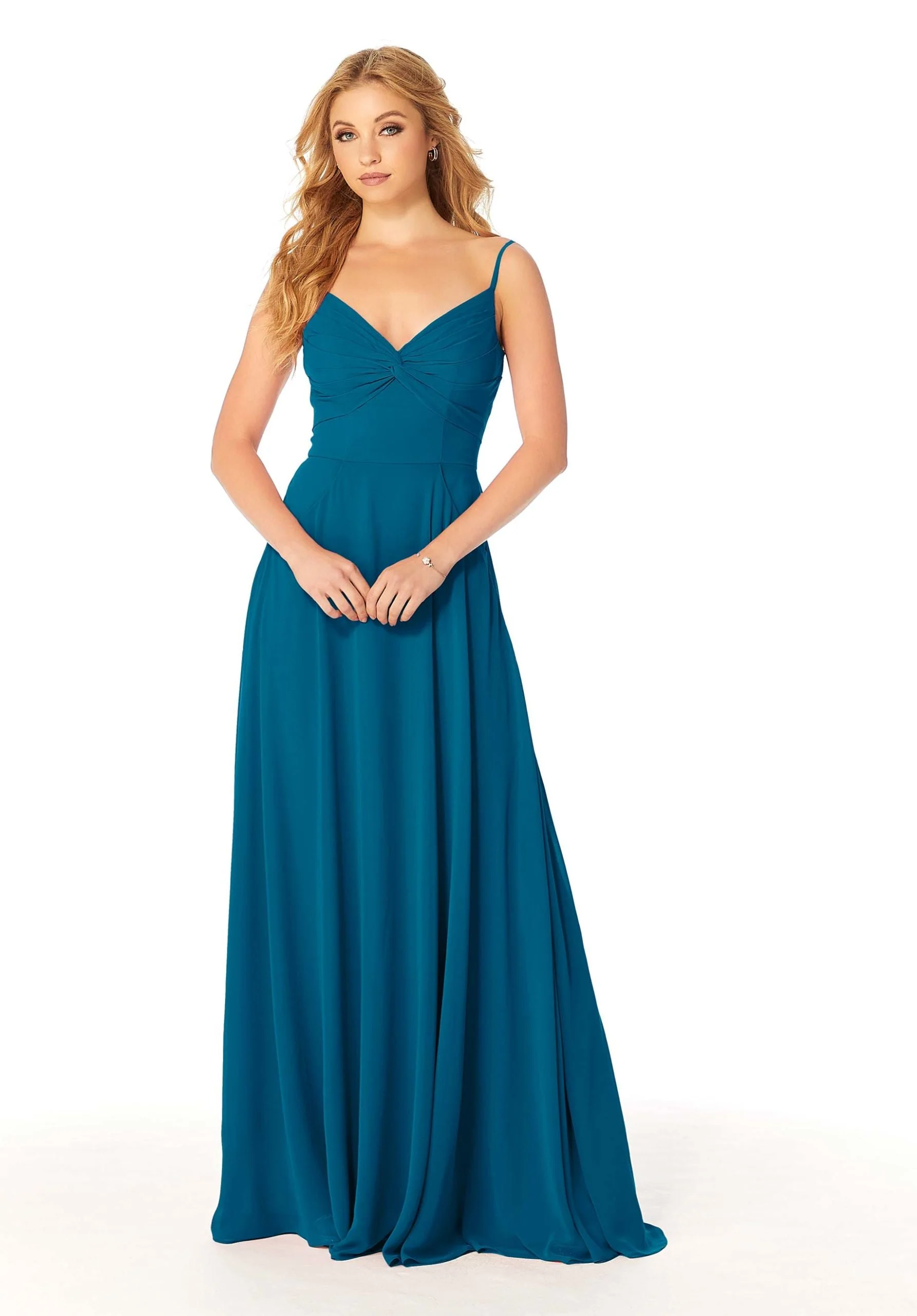 Twist-Knot Chiffon Bridesmaid Dress - Image 31