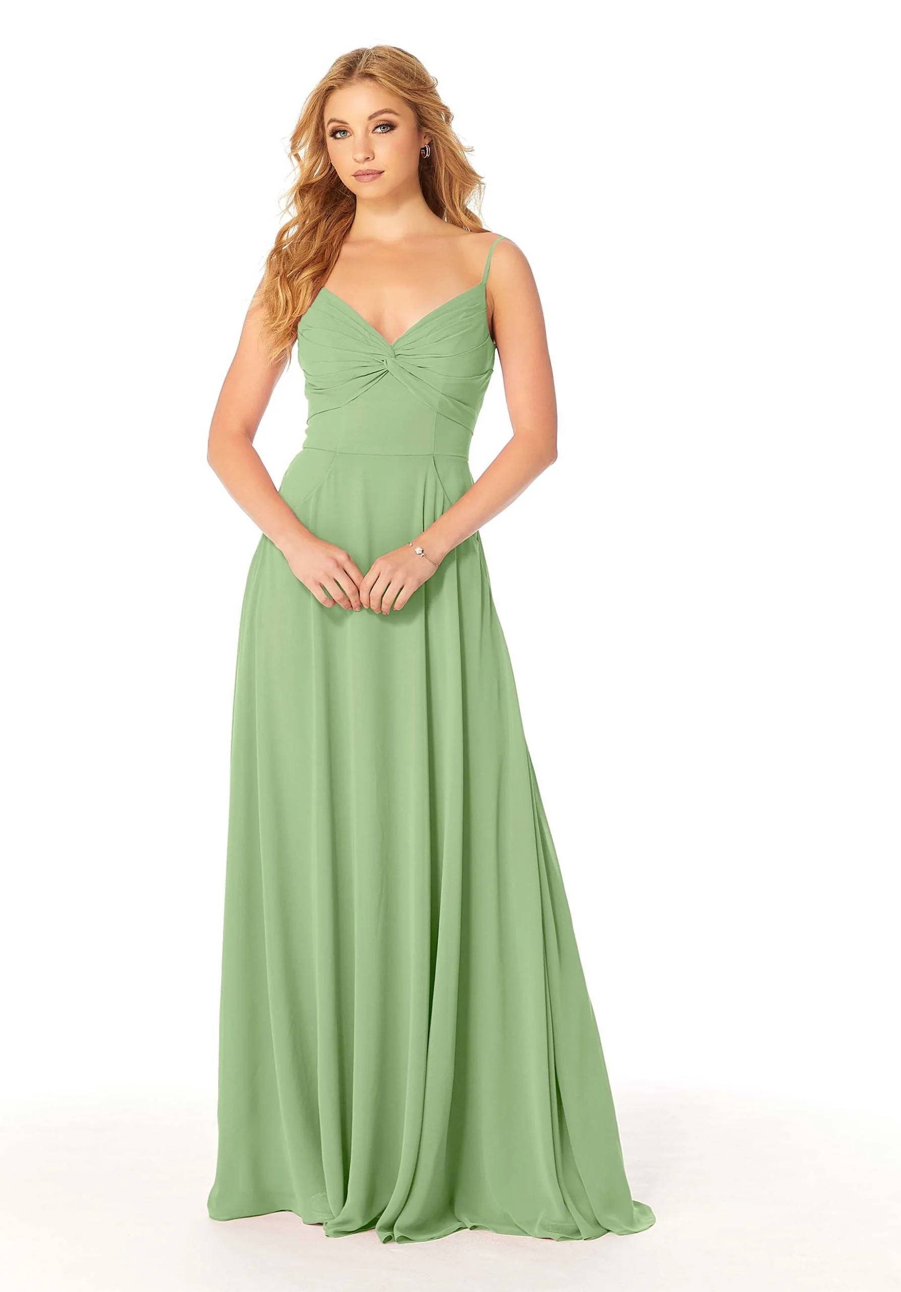 Twist-Knot Chiffon Bridesmaid Dress - Image 41