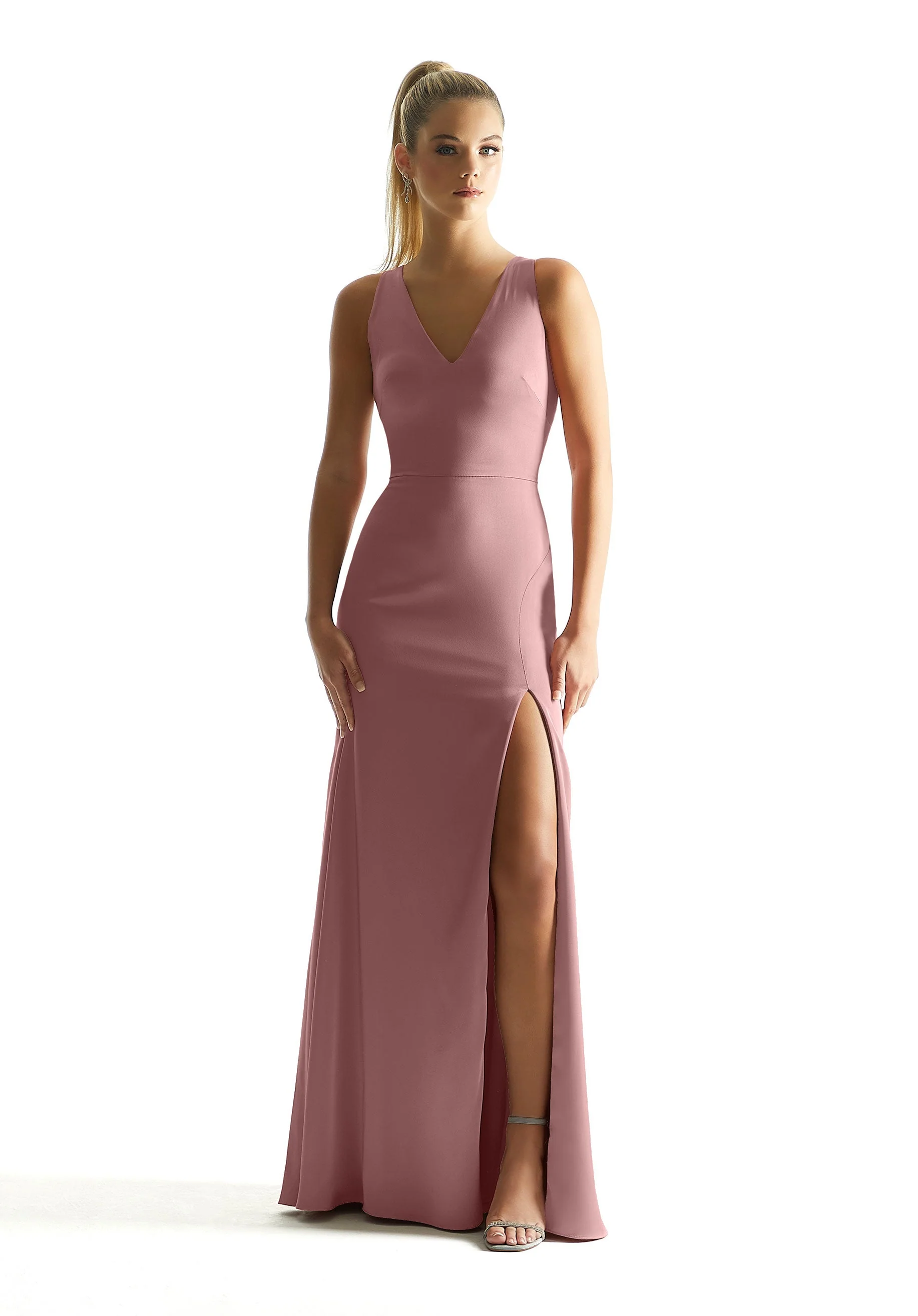 V Back Luxe Satin Bridesmaid Dress - Image 12