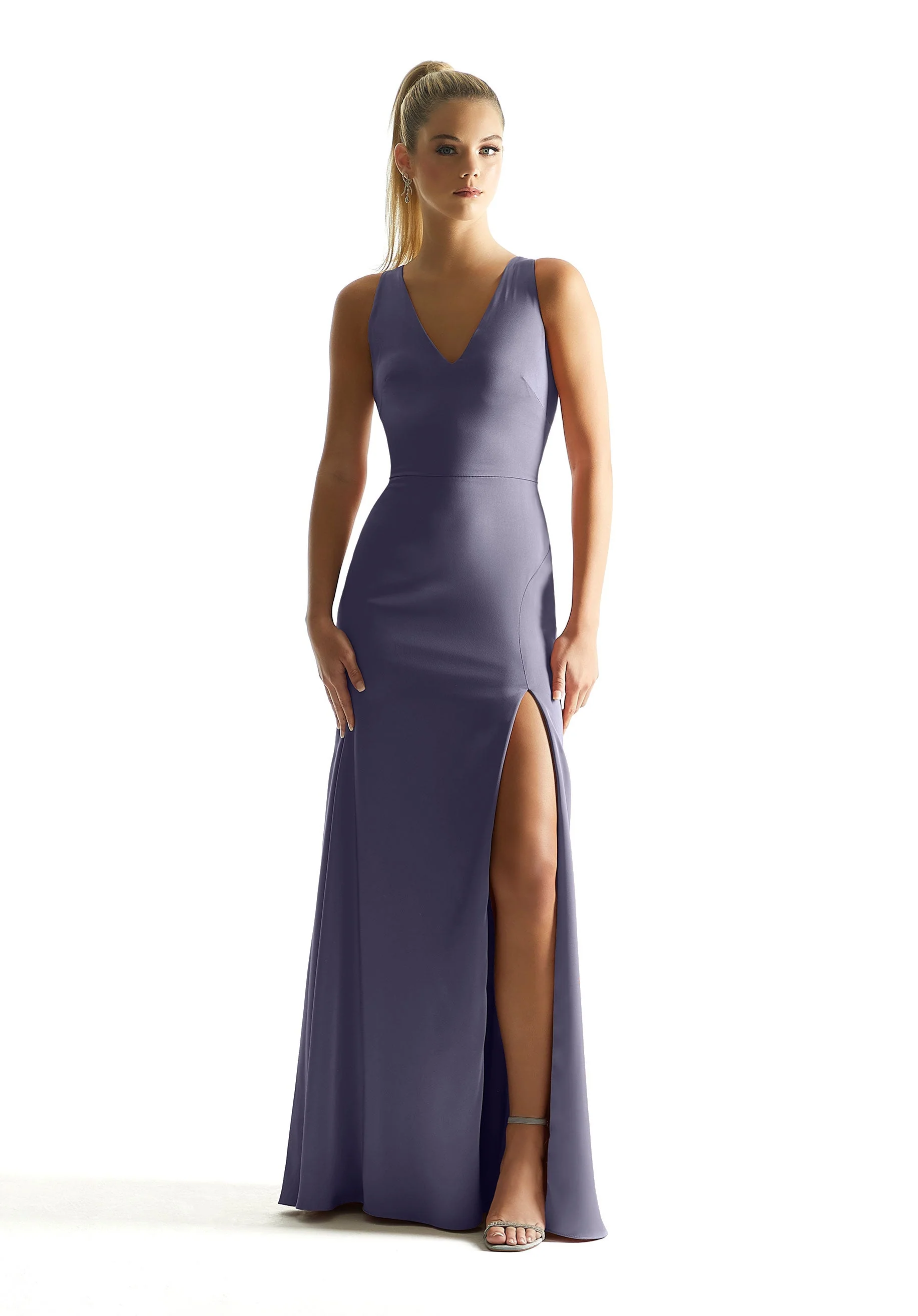 V Back Luxe Satin Bridesmaid Dress - Image 6