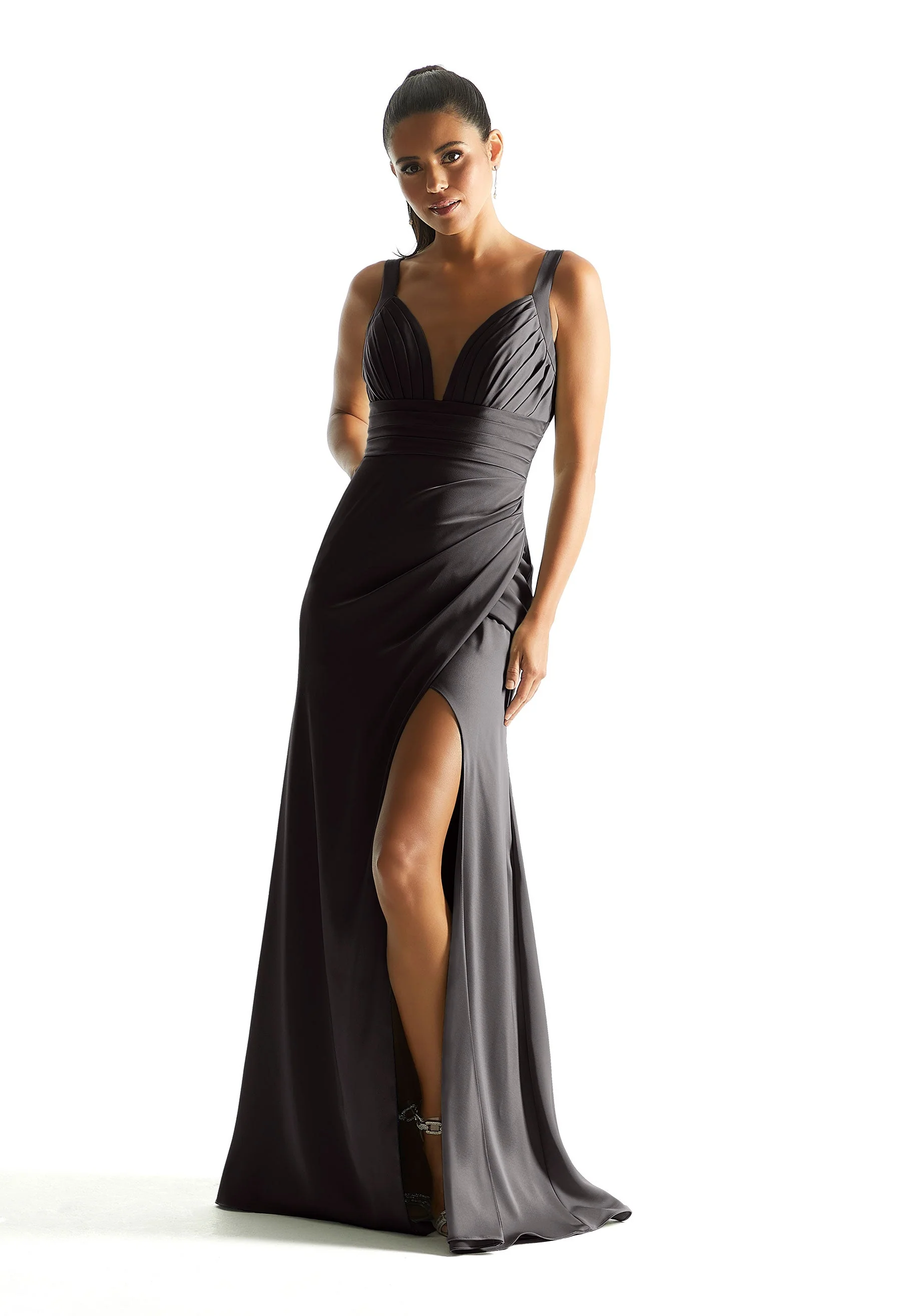 Wrap Skirt Luxe Satin Bridesmaid Dress - Image 9