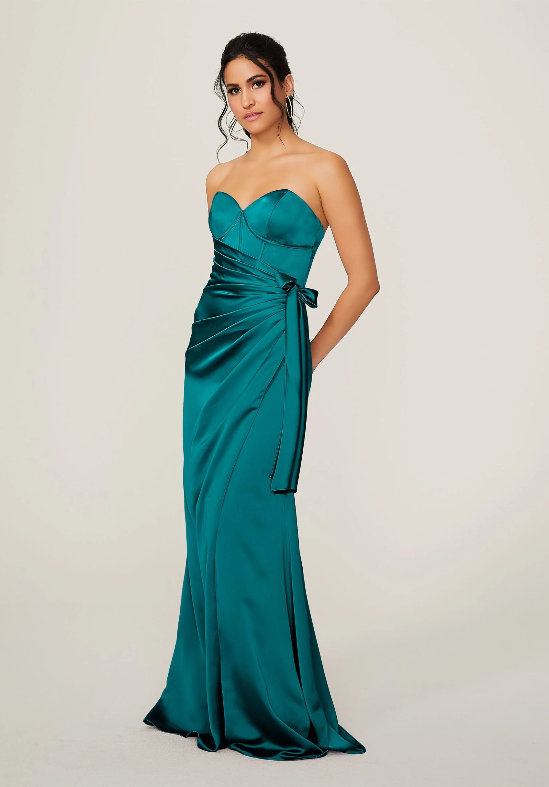Wrap Skirt Silky Satin Bridesmaid Dress - Image 10