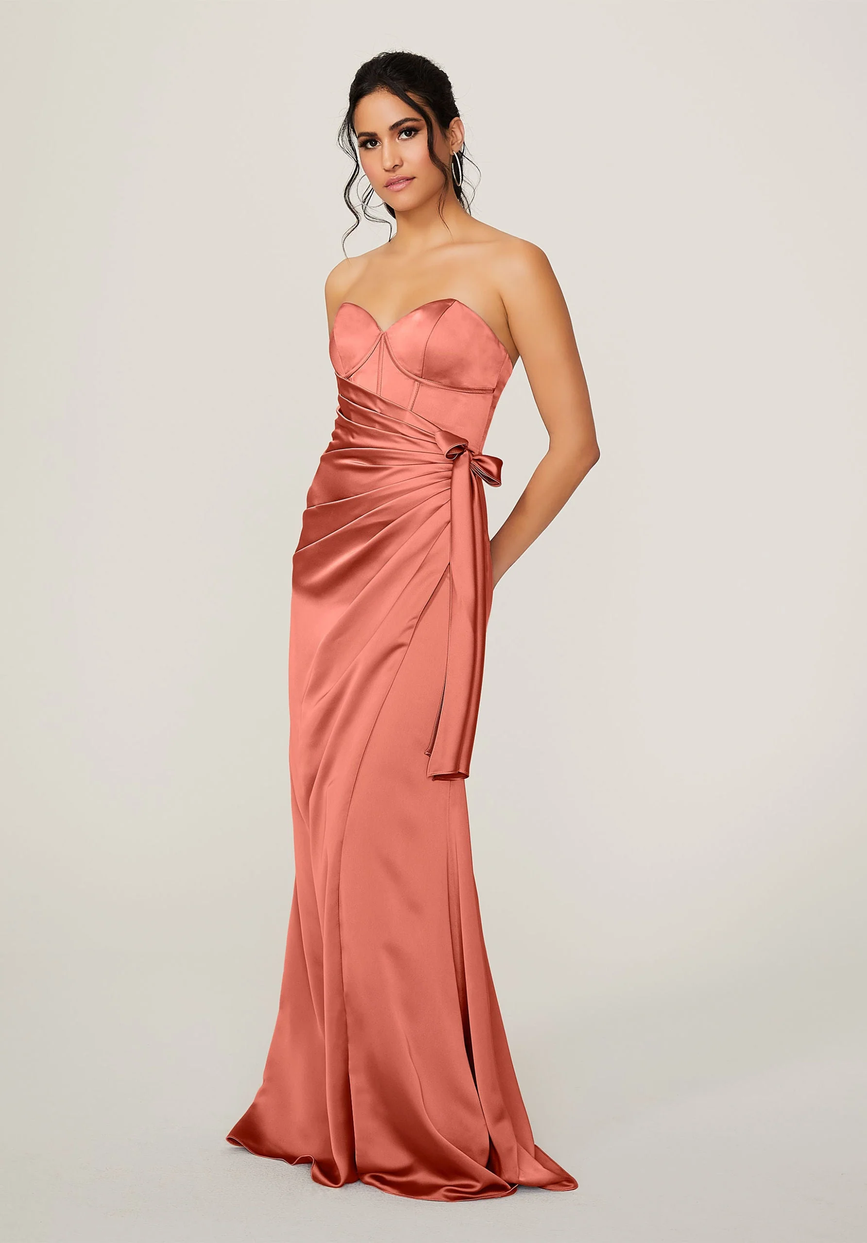 Wrap Skirt Silky Satin Bridesmaid Dress - Image 15