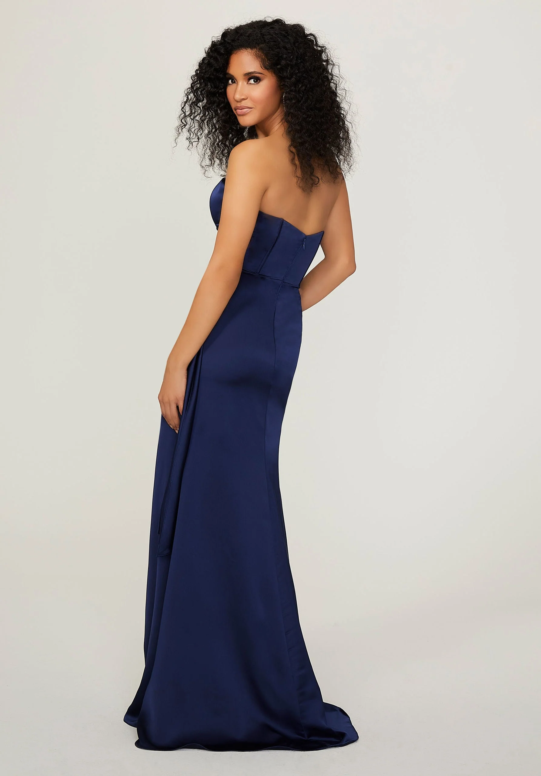 Wrap Skirt Silky Satin Bridesmaid Dress - Image 3