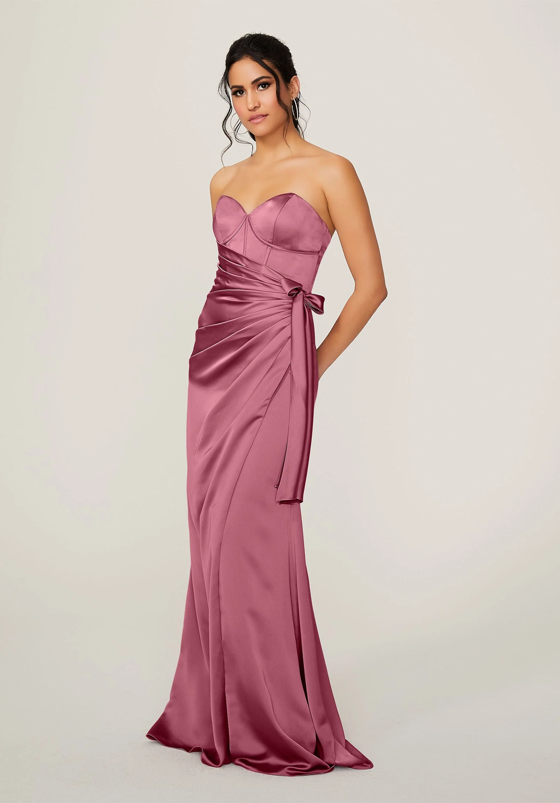 Wrap Skirt Silky Satin Bridesmaid Dress - Image 8
