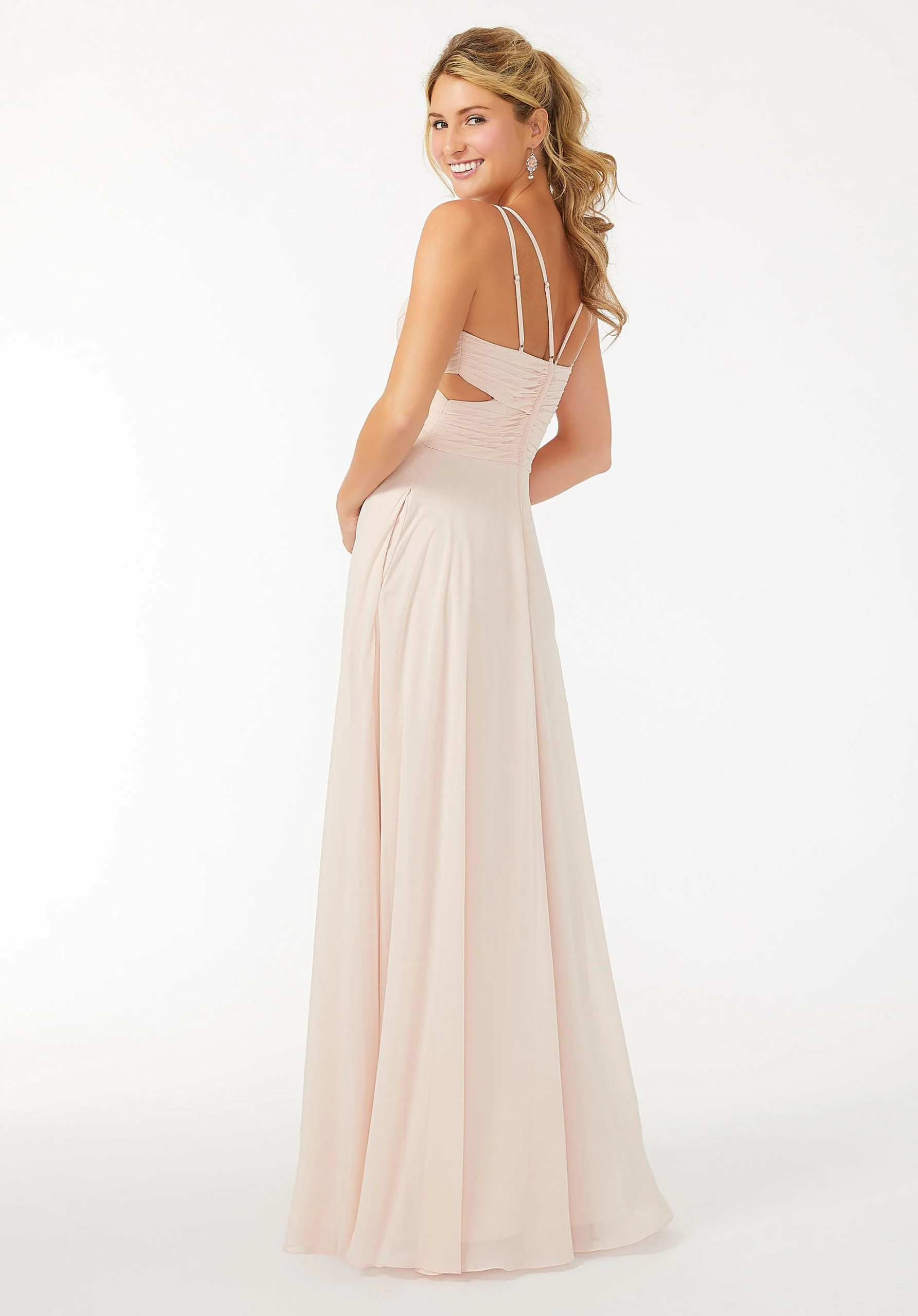 Wrapped Cutout Chiffon Bridesmaid Dress - Image 3